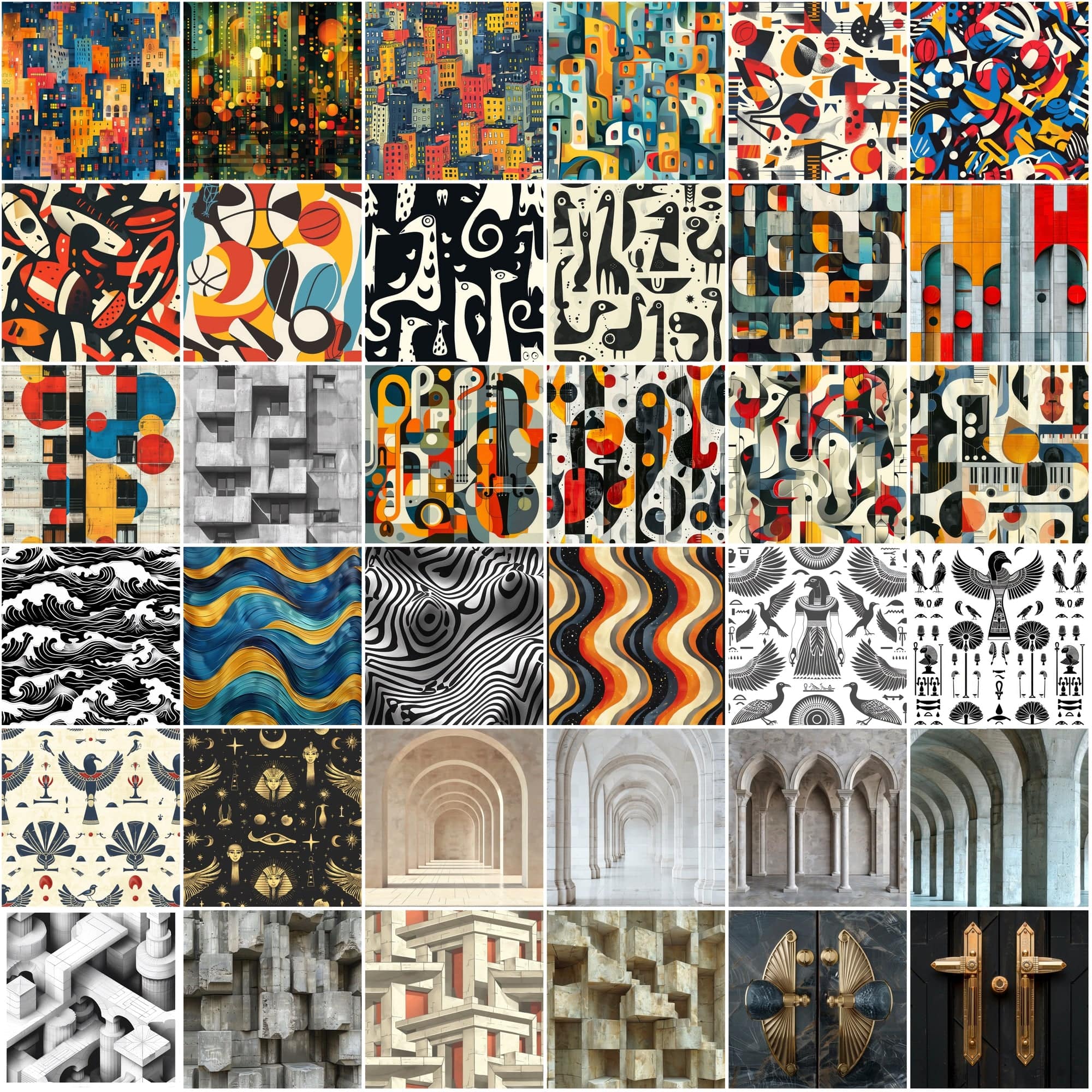 340 Seamless Texture Images with Photoshop Patterns - Abstract, Geometric, Art Deco, High-Resolution, Commercial Use Digital Download Sumobundle