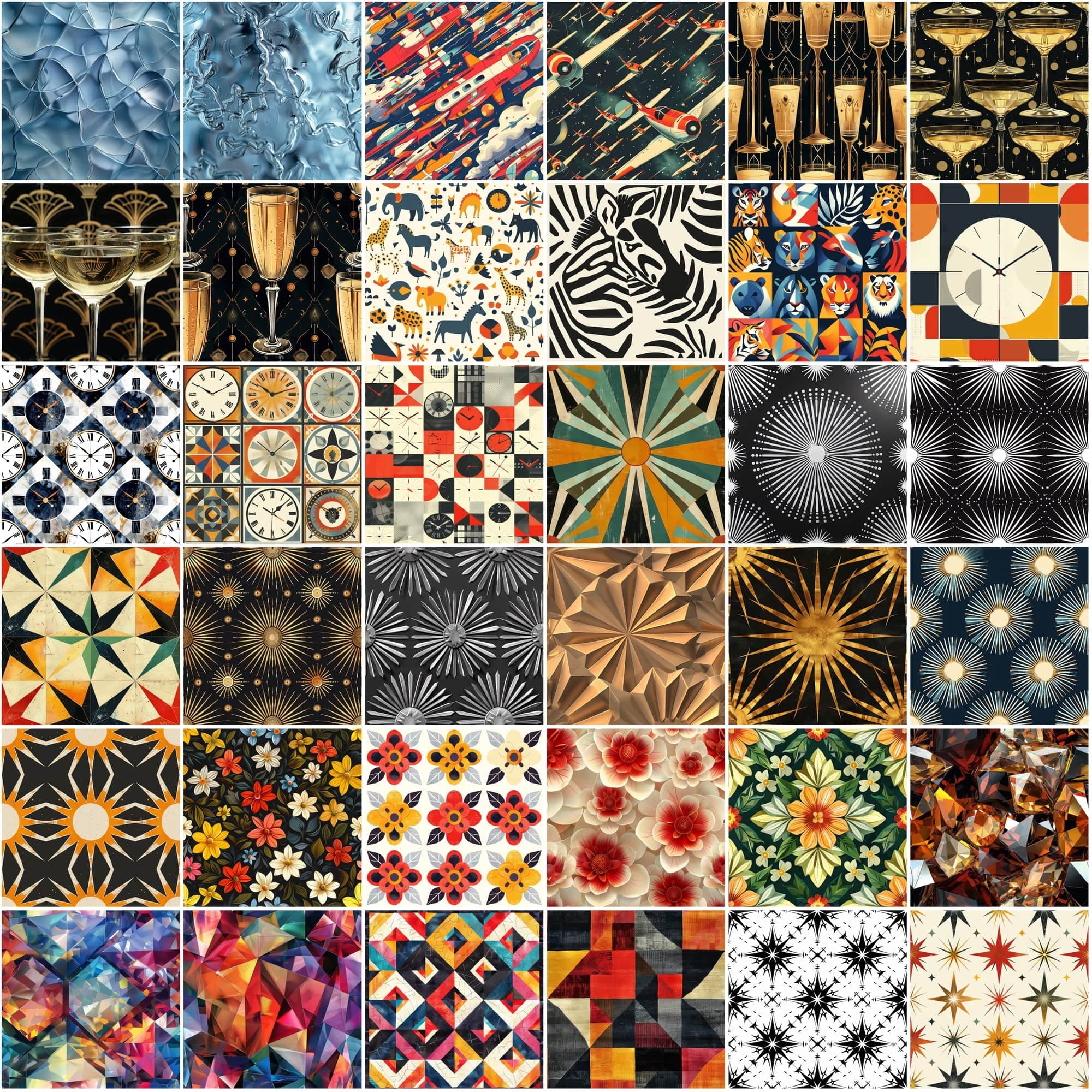 340 Seamless Texture Images with Photoshop Patterns - Abstract, Geometric, Art Deco, High-Resolution, Commercial Use Digital Download Sumobundle