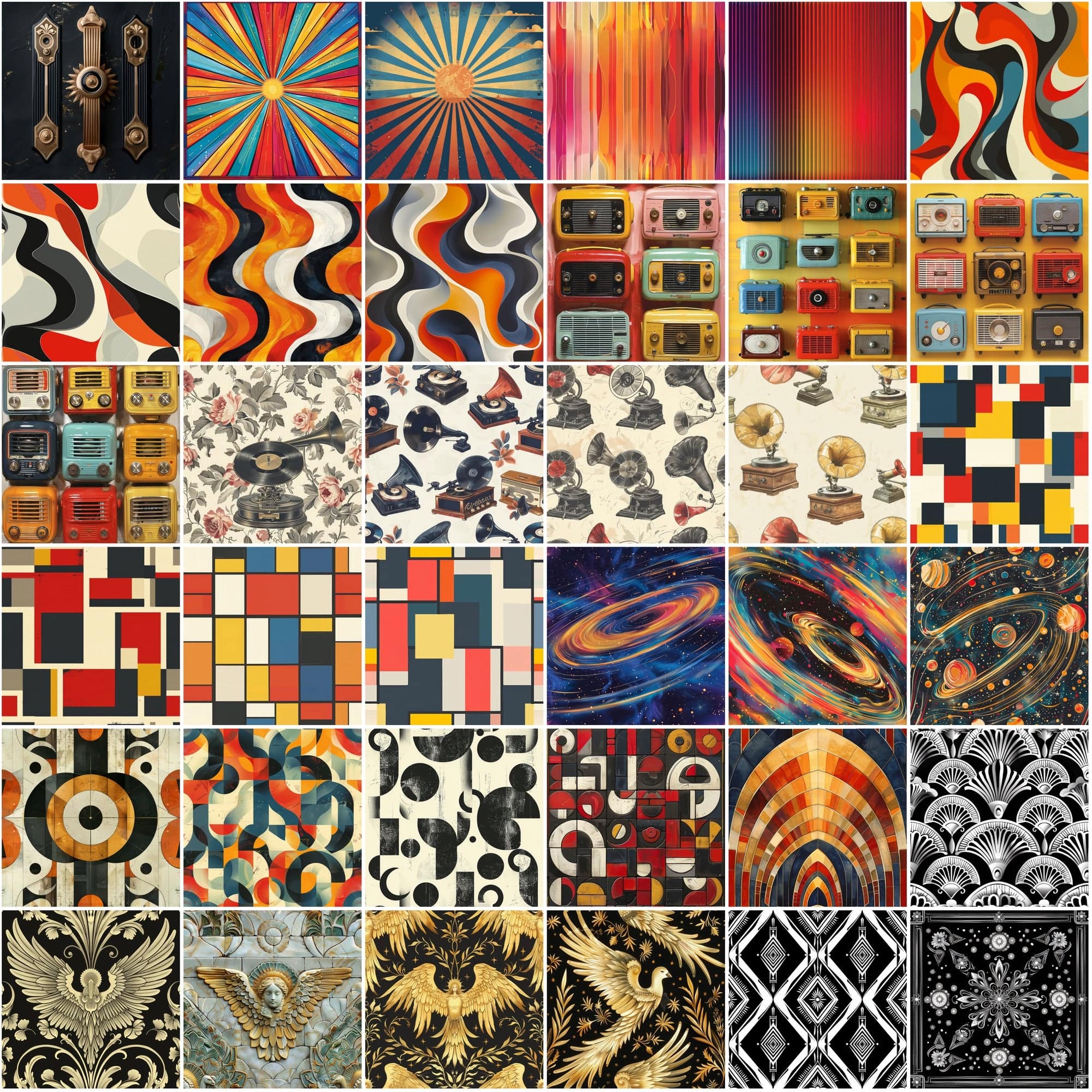 340 Seamless Texture Images with Photoshop Patterns - Abstract, Geometric, Art Deco, High-Resolution, Commercial Use Digital Download Sumobundle
