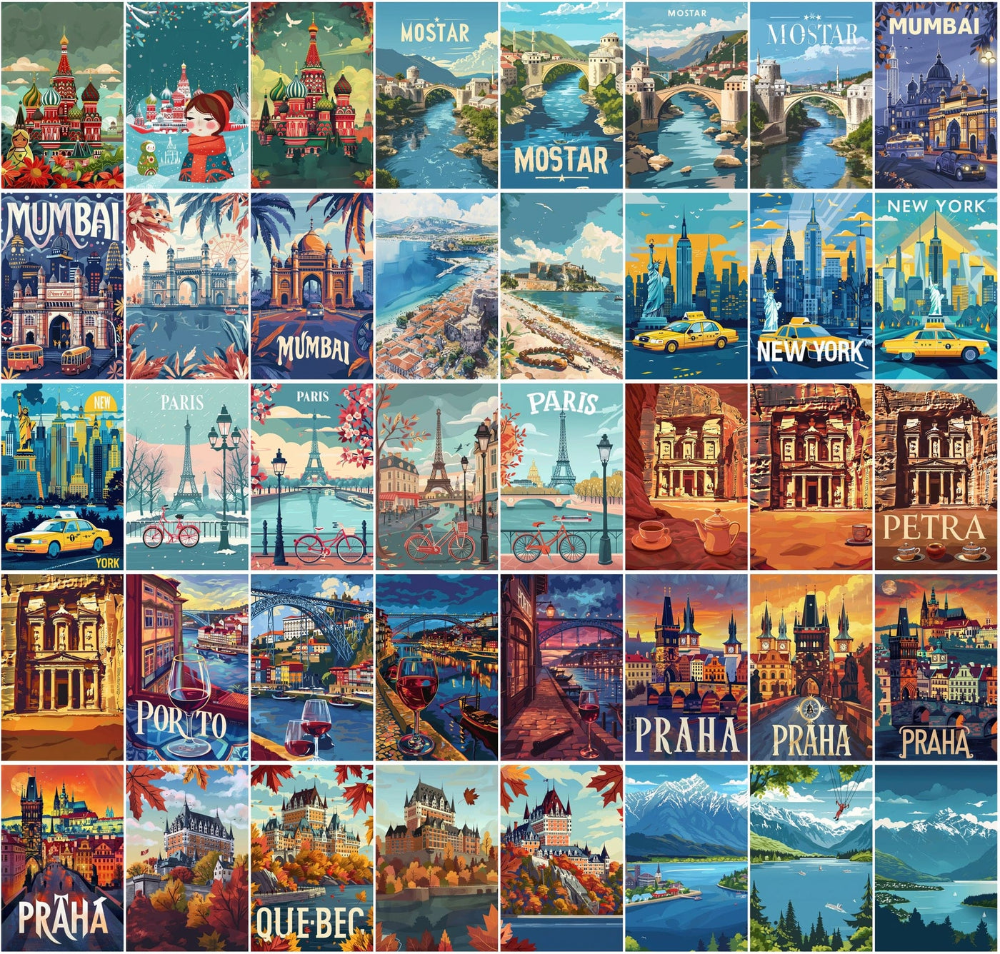 360 Global Landmark Abstracts | Commercial Use | High-Res City Art