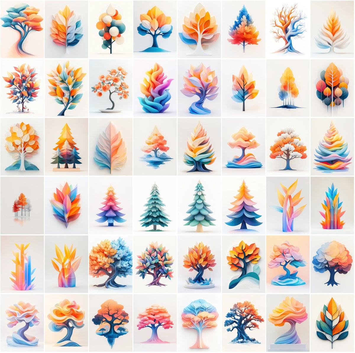 Graphics Design Compound Tree 360 Vibrant Conceptual Tree Graphics | Inspired by Real Trees
