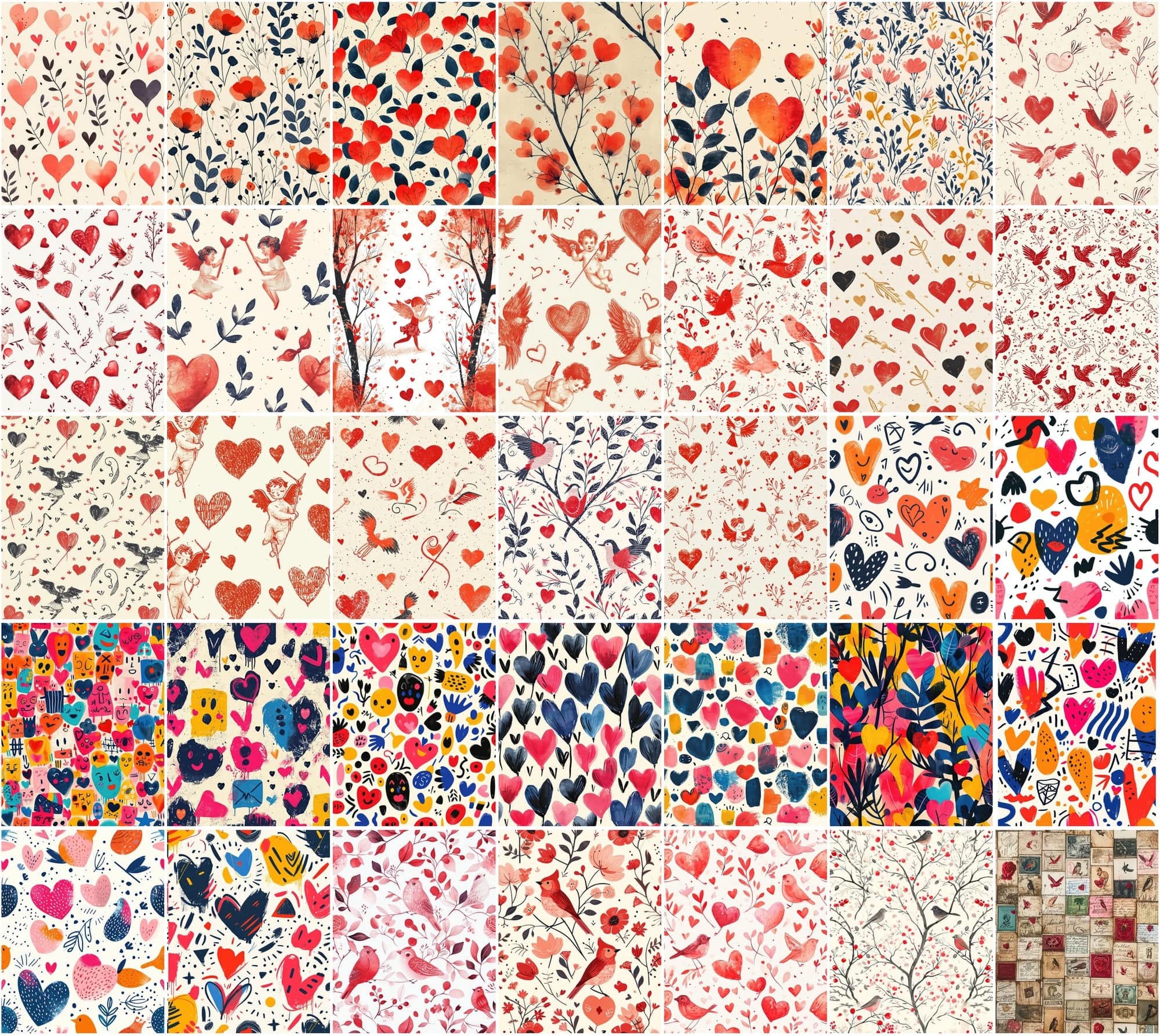 370 Valentine's Day Backgrounds - Colorful Romantic Digital Art with Commercial License Digital Download Sumobundle