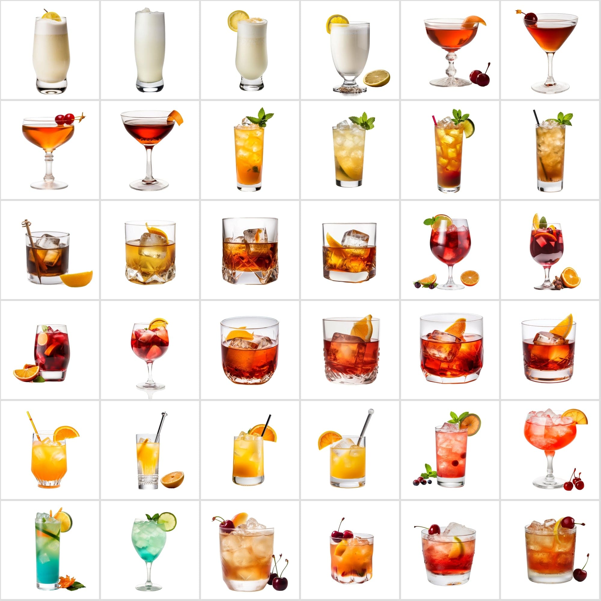 385 Cocktail Images with Transparent Background Digital Download Sumobundle