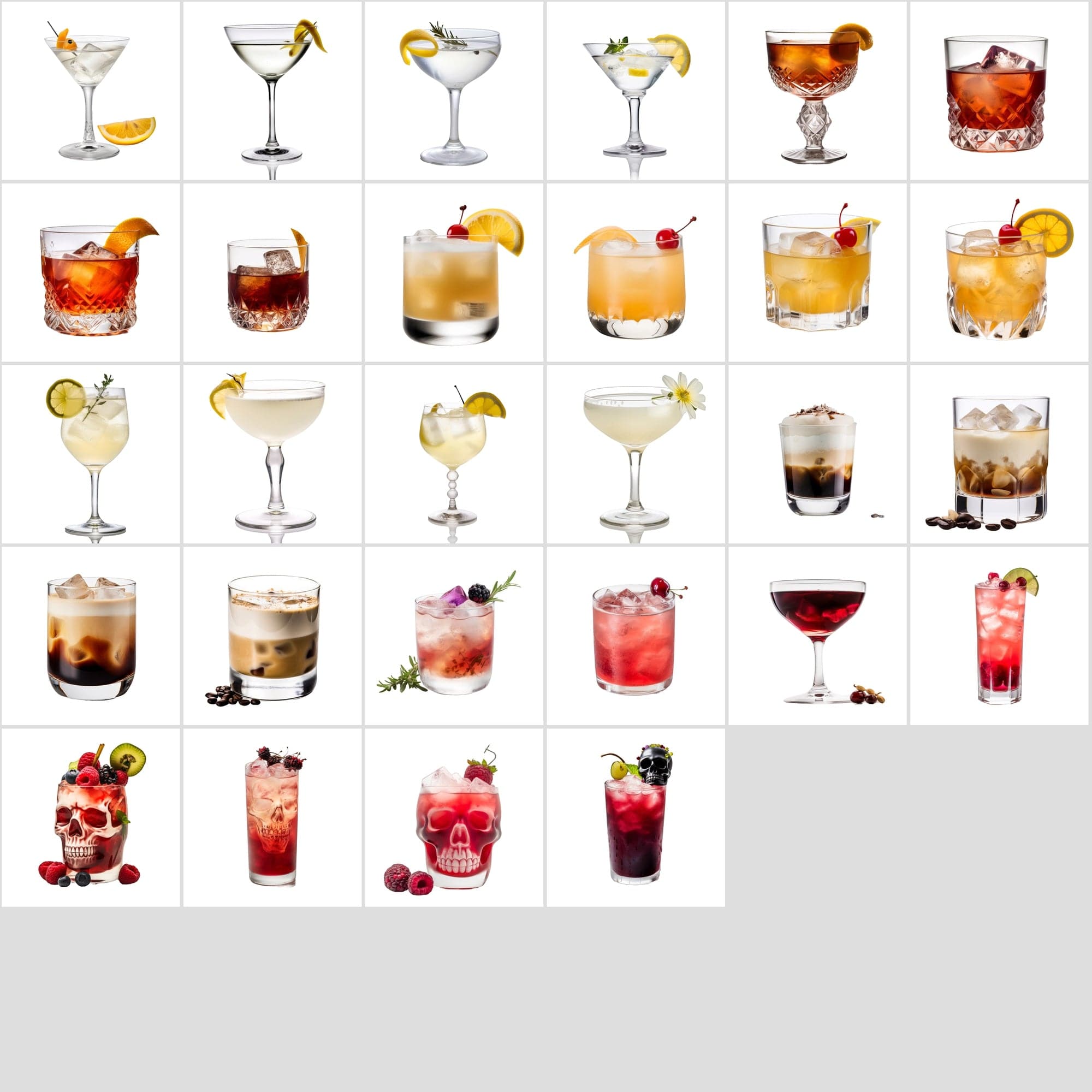 385 Cocktail Images with Transparent Background Digital Download Sumobundle