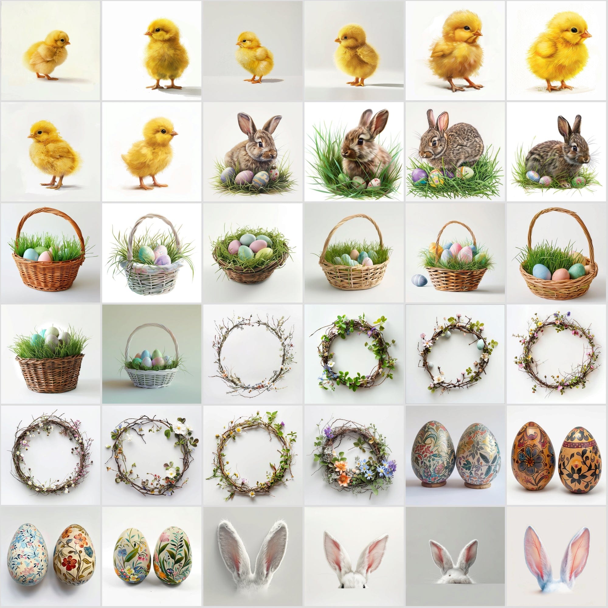 390 High-Resolution Easter Clipart Bundle - Easter Bunny, Egg Hunt Graphics, Printable Art, Commercial Use Digital Download Sumobundle