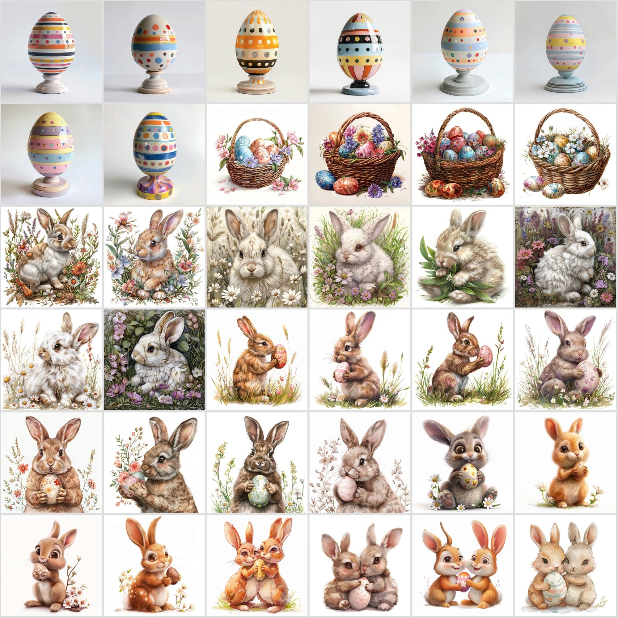 390 High-Resolution Easter Clipart Bundle - Easter Bunny, Egg Hunt Graphics, Printable Art, Commercial Use Digital Download Sumobundle