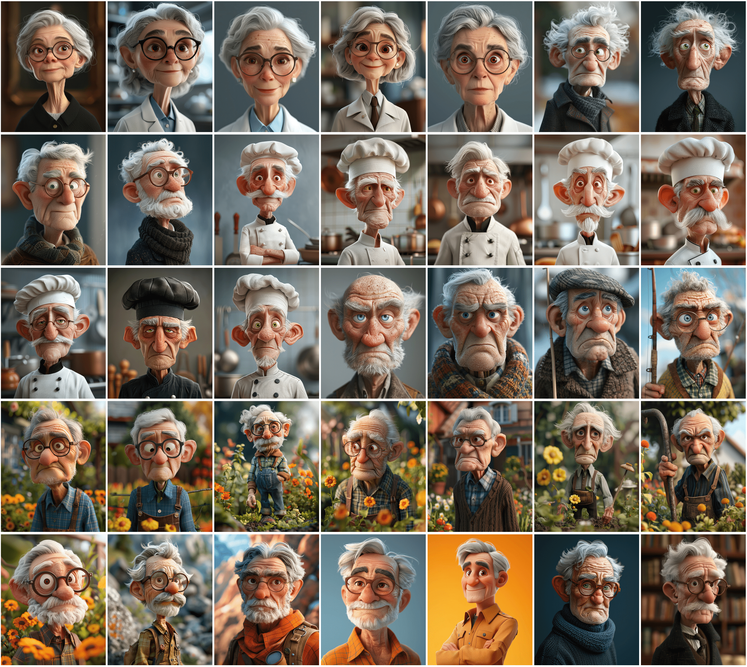 390 Unique 3D Character Images - Diverse Professions - High-Resolution Digital Art with Commercial License Digital Download Sumobundle