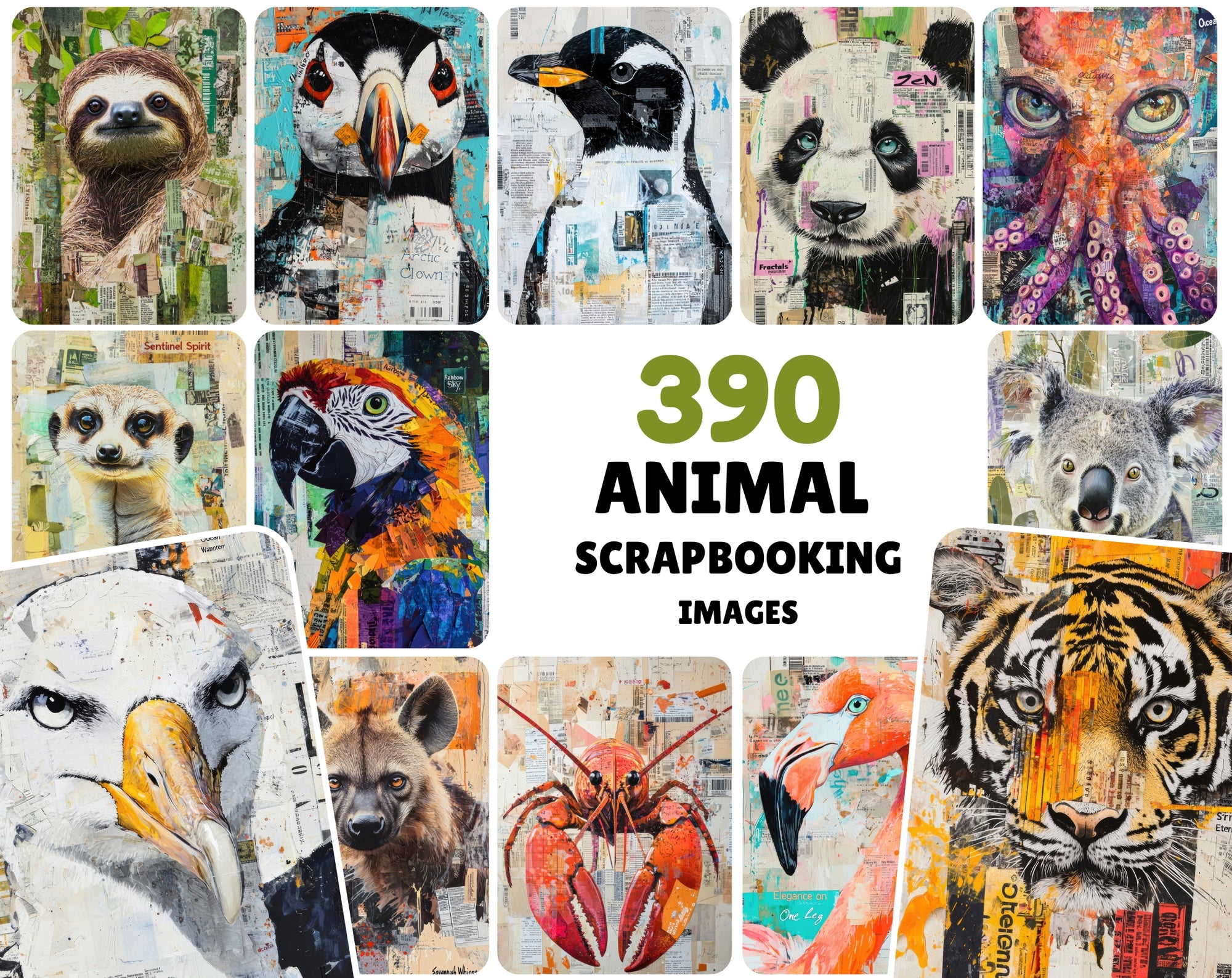 390 Vibrant Animal Scrapbooking Images