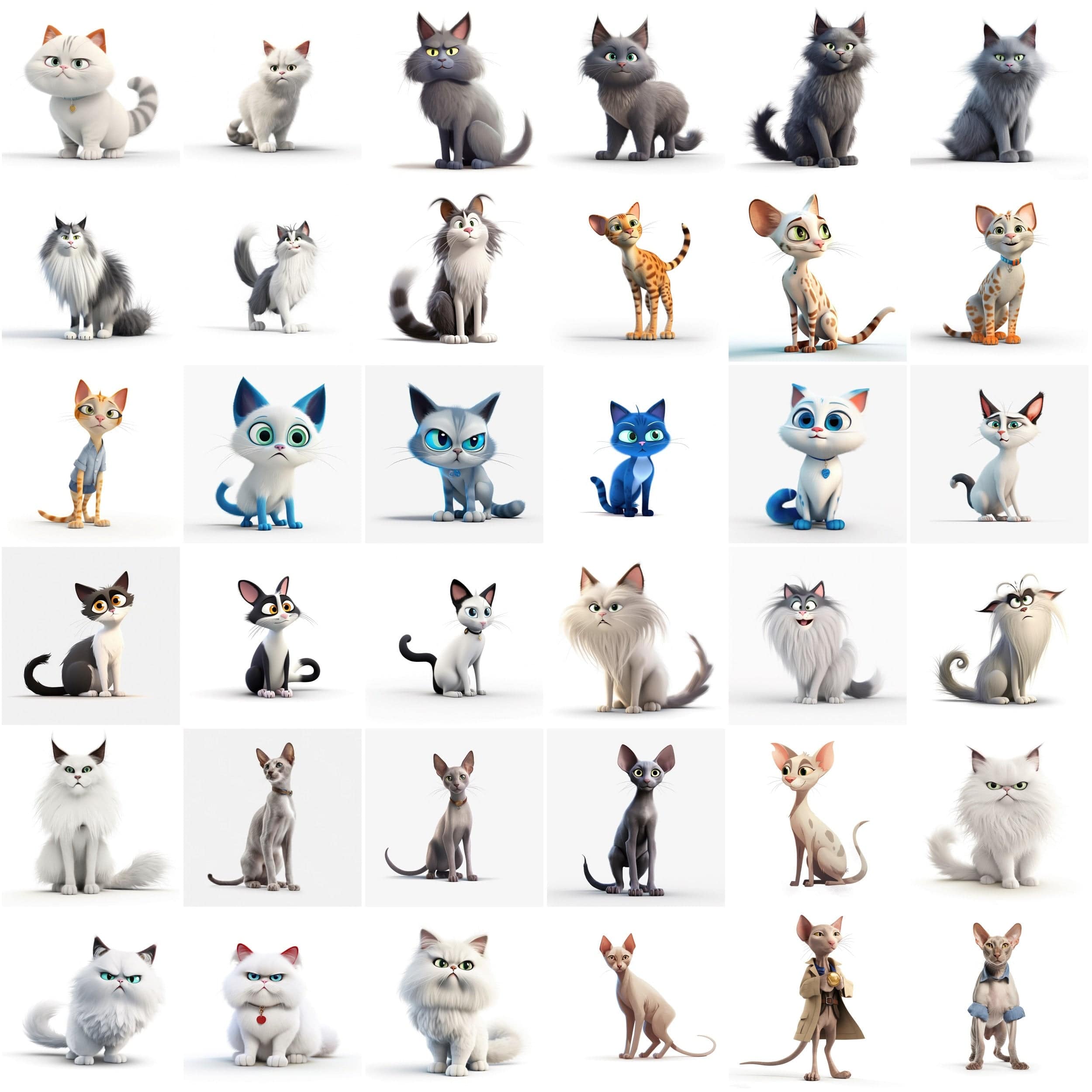 3D & Cartoon Cat Image Bundle - 370 Transparent PNG Cat Graphics for Creative Projects - Ultimate Cat Lovers' 3D Cartoon Image Collection Digital Download Sumobundle