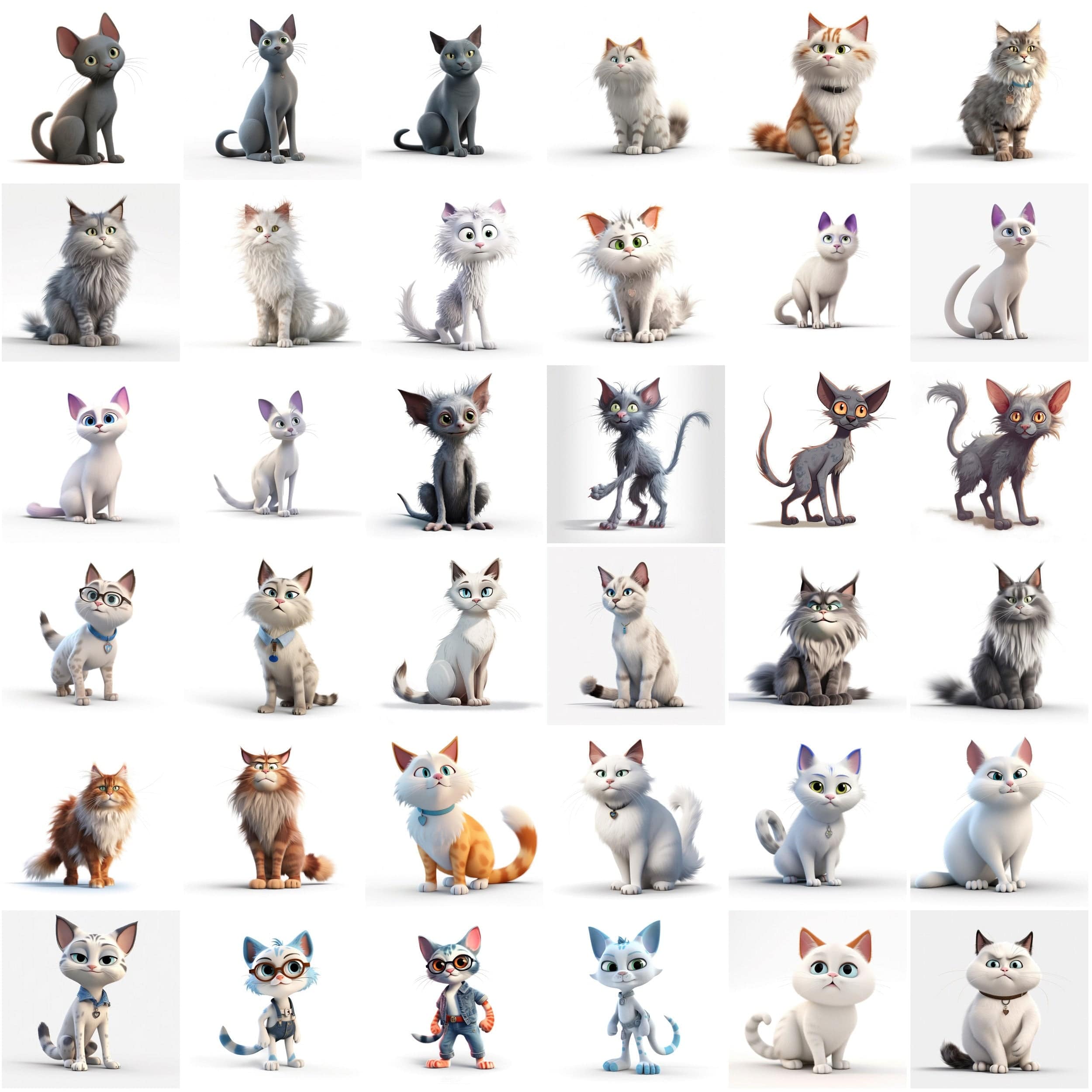 3D & Cartoon Cat Image Bundle - 370 Transparent PNG Cat Graphics for Creative Projects - Ultimate Cat Lovers' 3D Cartoon Image Collection Digital Download Sumobundle