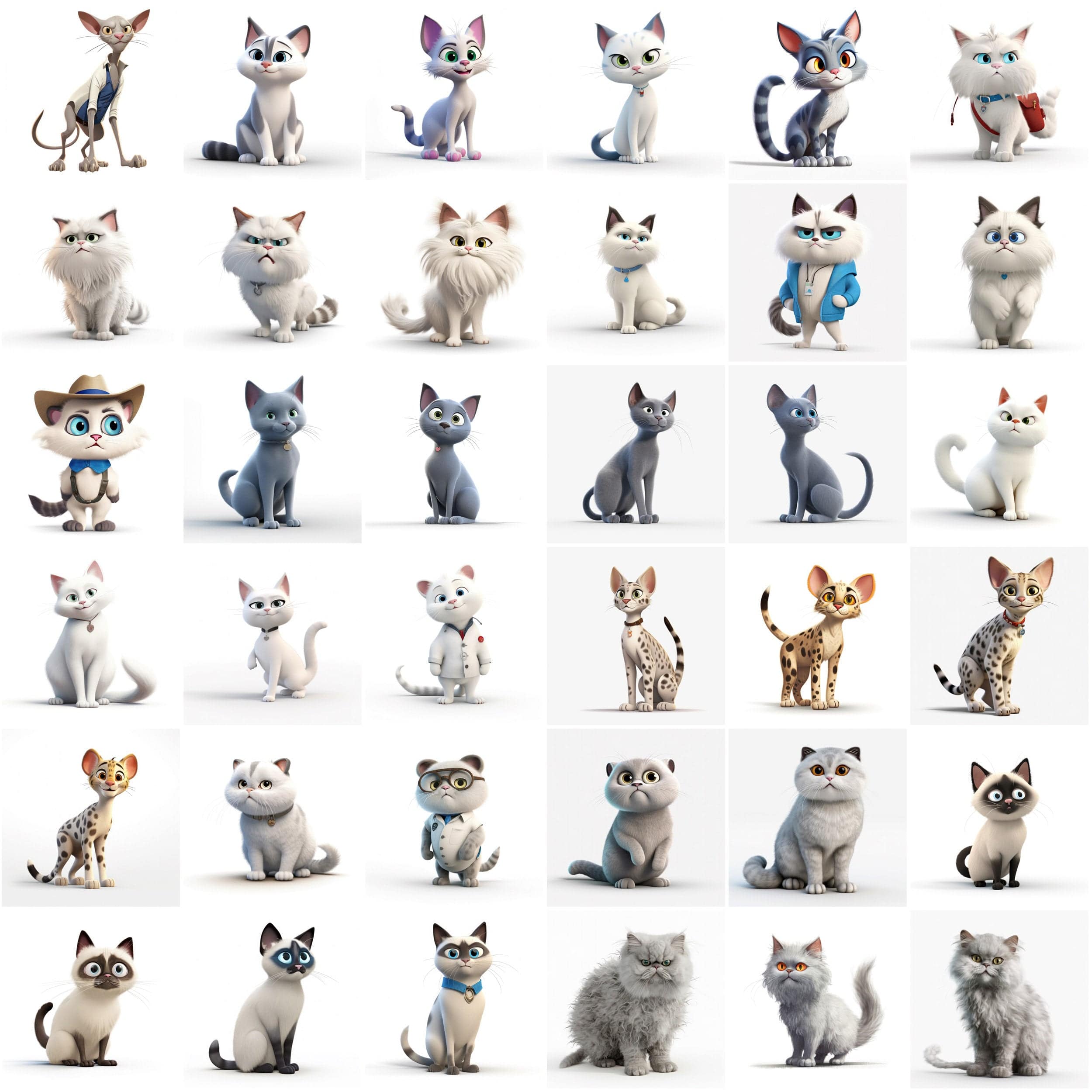 3D & Cartoon Cat Image Bundle - 370 Transparent PNG Cat Graphics for Creative Projects - Ultimate Cat Lovers' 3D Cartoon Image Collection Digital Download Sumobundle