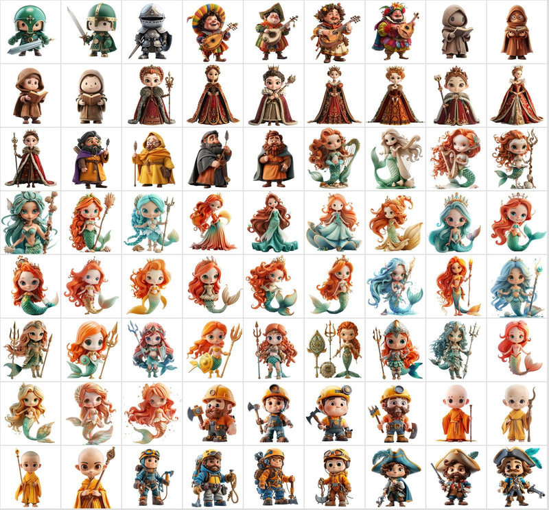 3D Mascot Collection: 790 Transparent Unique Characters