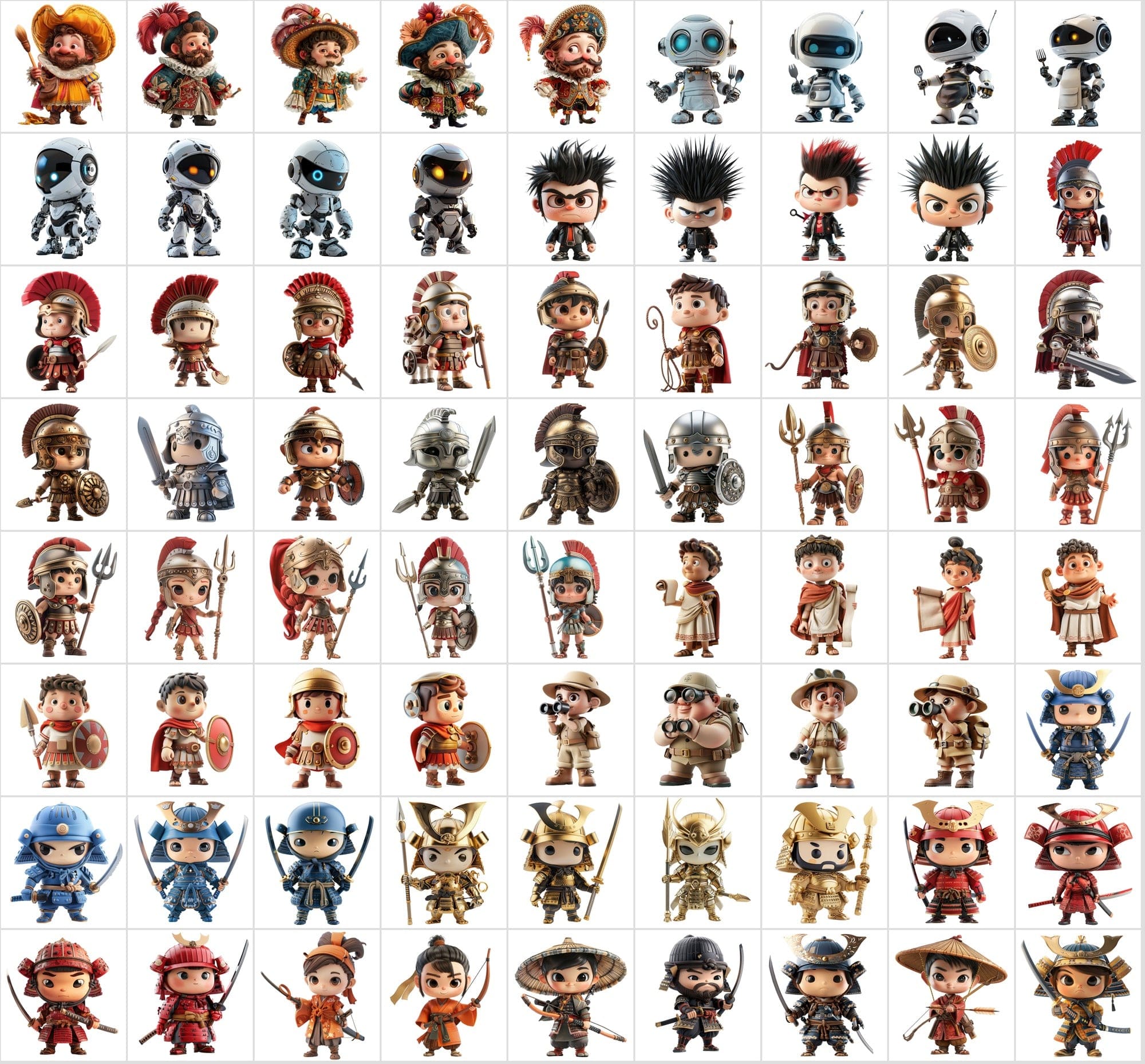 3D Mascot Collection: 790 Transparent Unique Characters Digital Download Sumobundle