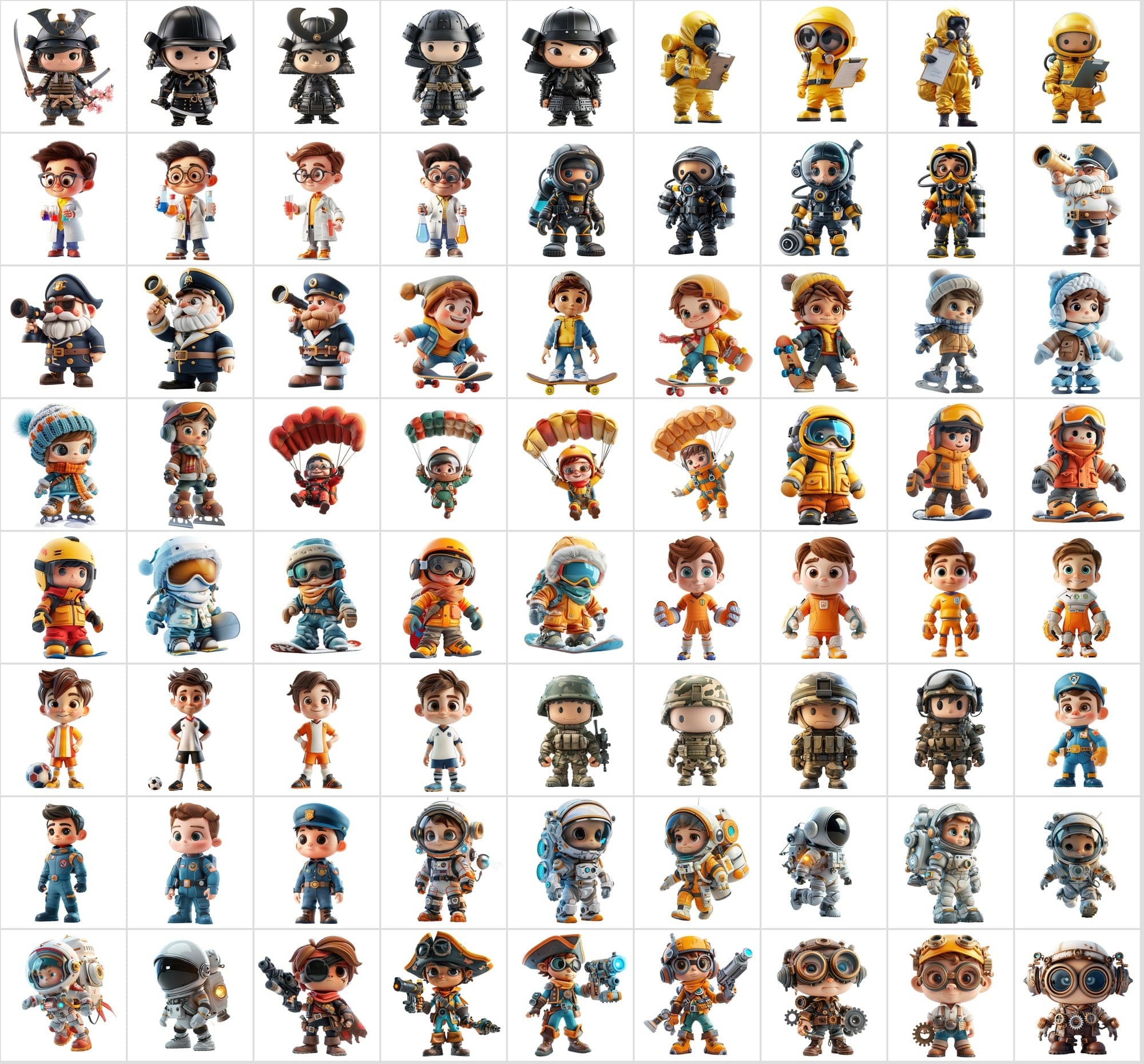 3D Mascot Collection: 790 Transparent Unique Characters Digital Download Sumobundle