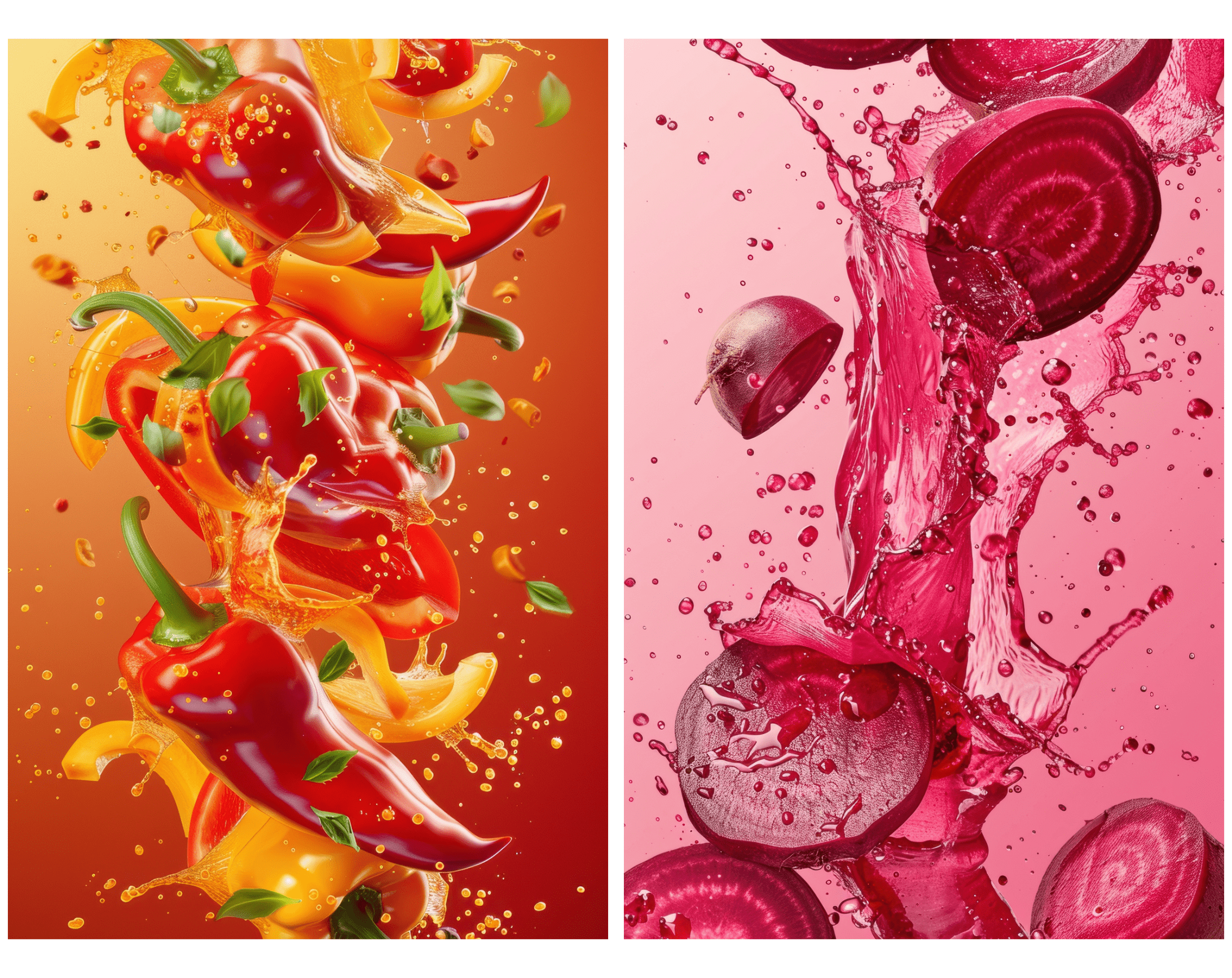 400 High-Resolution Fruit & Vegetable Images with Water Splashes Digital Download Sumobundle