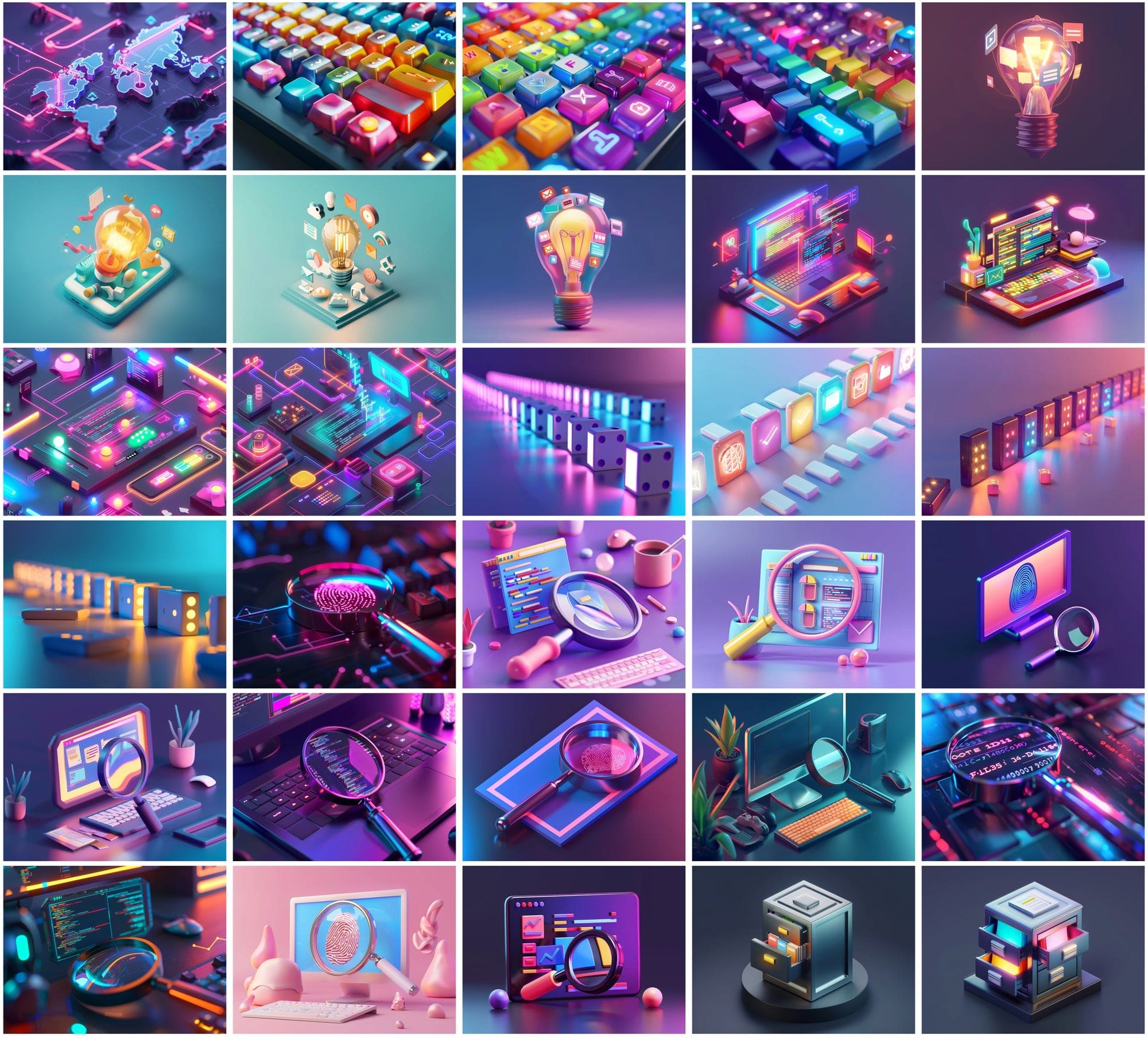 400 Tech-Themed Illustrations for Designers & Creators Digital Download Sumobundle