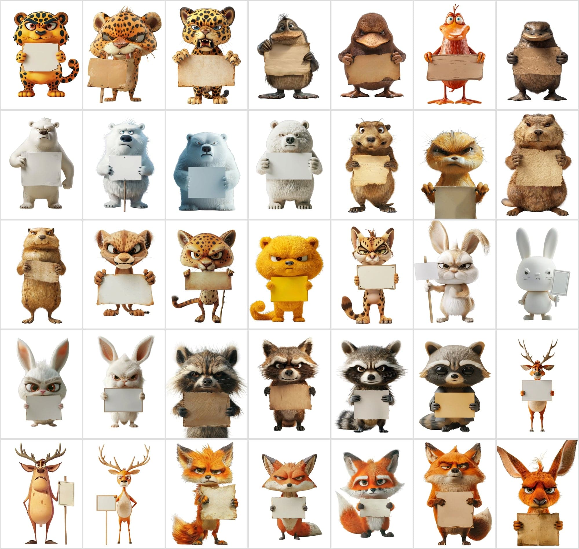 435 Funny Animals Protesting - Unique Designs for Creative Projects - Transparent PNG available Digital Download Sumobundle