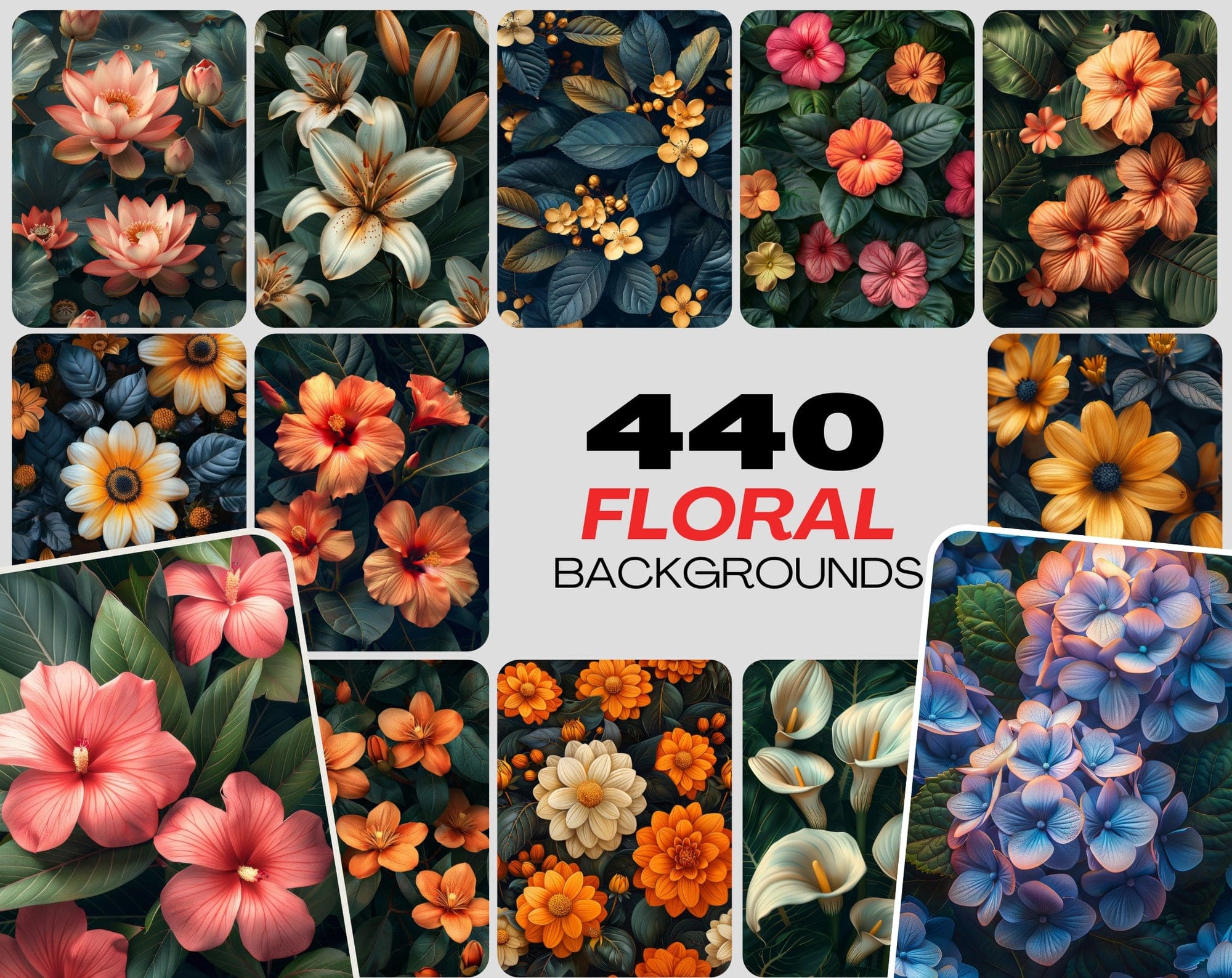 440 Floral Background Images Bundle Digital Download Sumobundle
