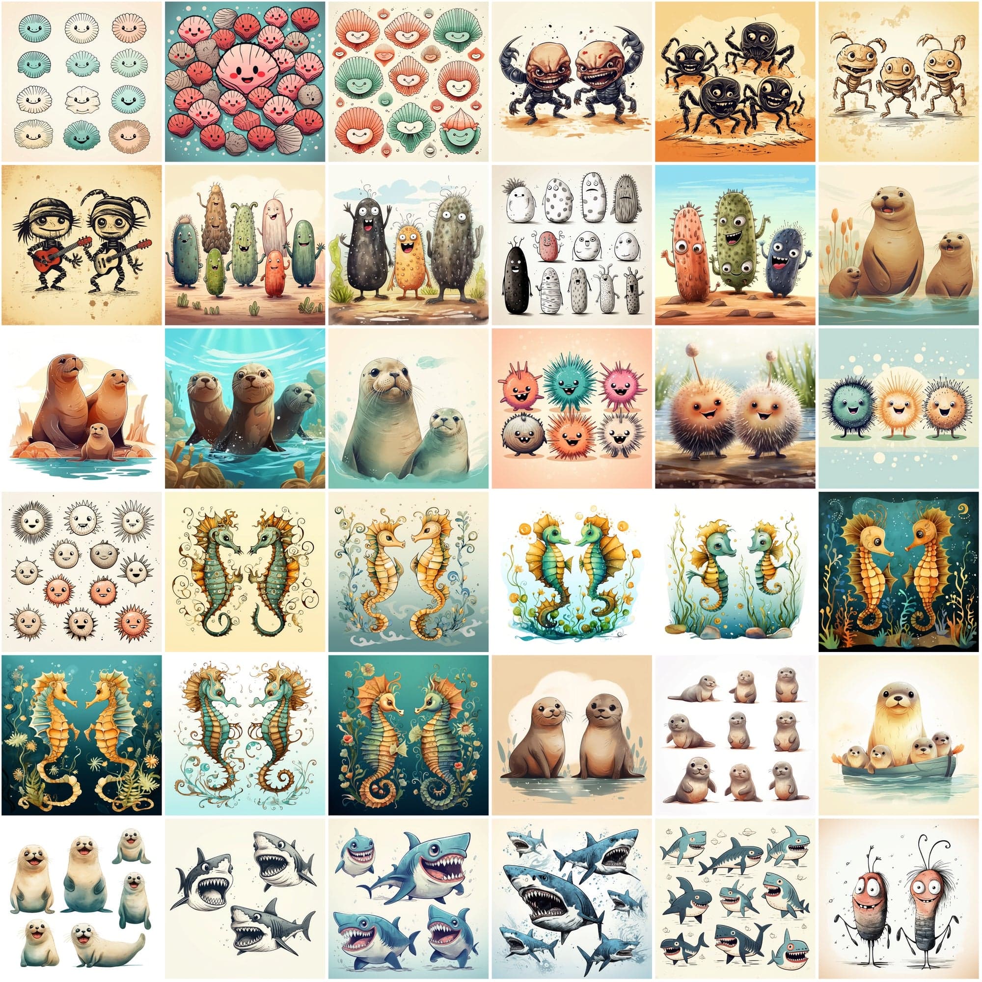 440 Vintage Animal Illustrations Bundle - Funny & Cute Digital Art with Commercial License, Digital Download Sumobundle