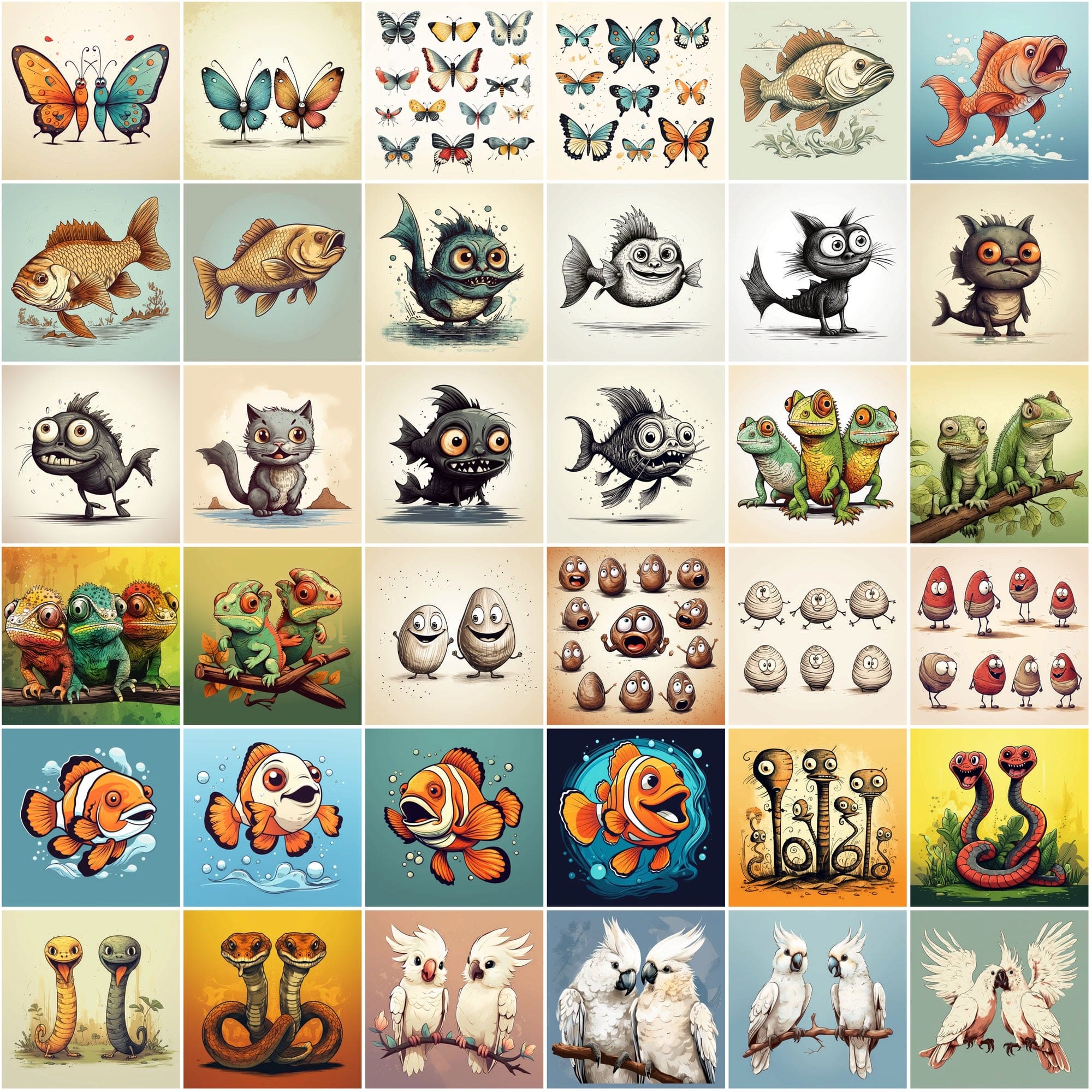 440 Vintage Animal Illustrations Bundle - Funny & Cute Digital Art with Commercial License, Digital Download Sumobundle