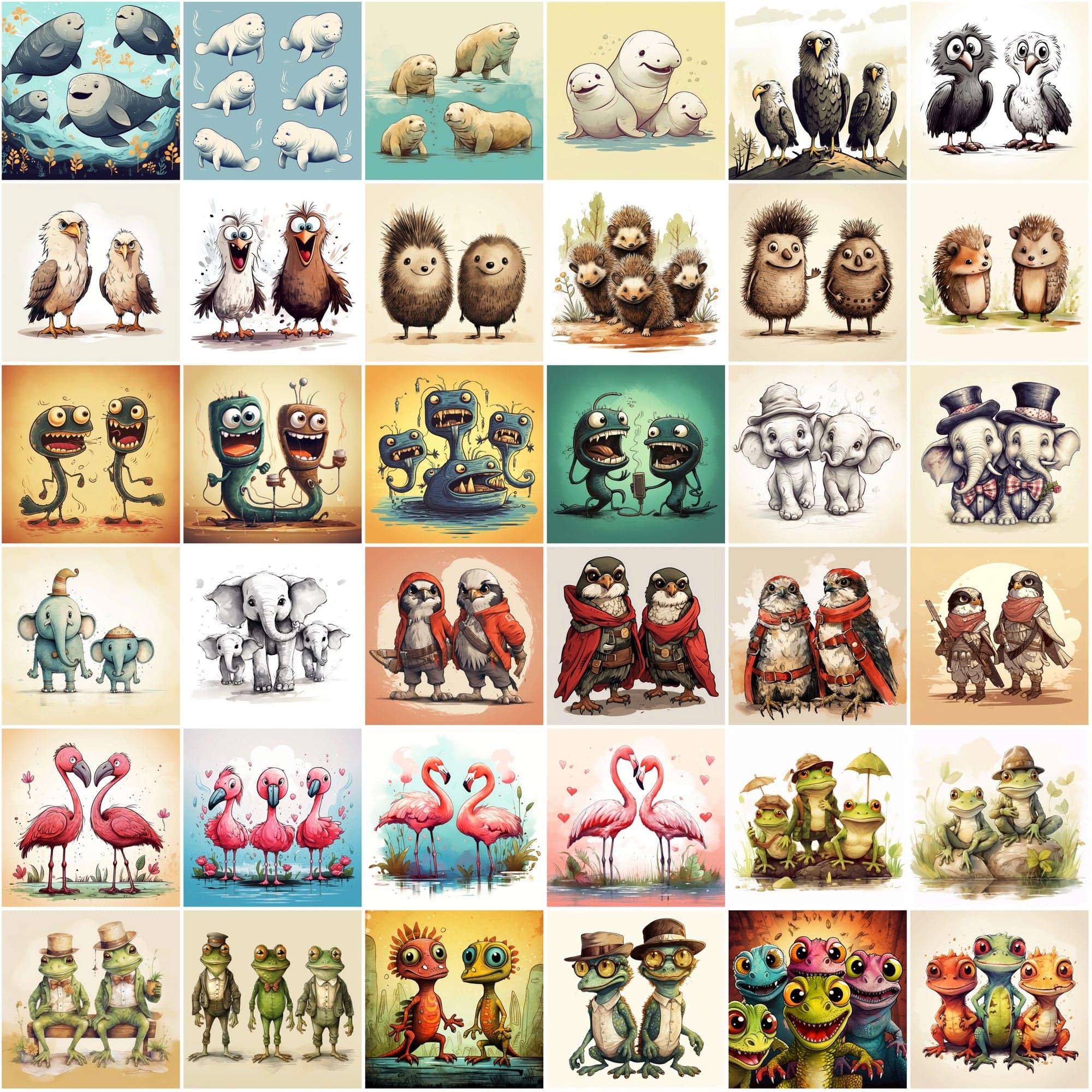 440 Vintage Animal Illustrations Bundle - Funny & Cute Digital Art with Commercial License, Digital Download Sumobundle