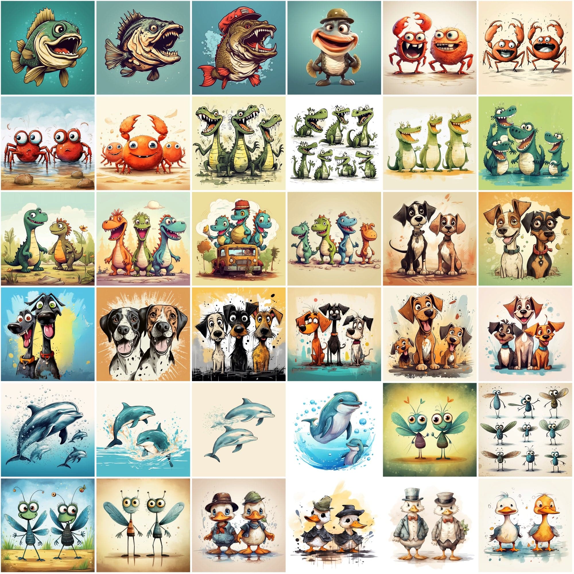 440 Vintage Animal Illustrations Bundle - Funny & Cute Digital Art with Commercial License, Digital Download Sumobundle