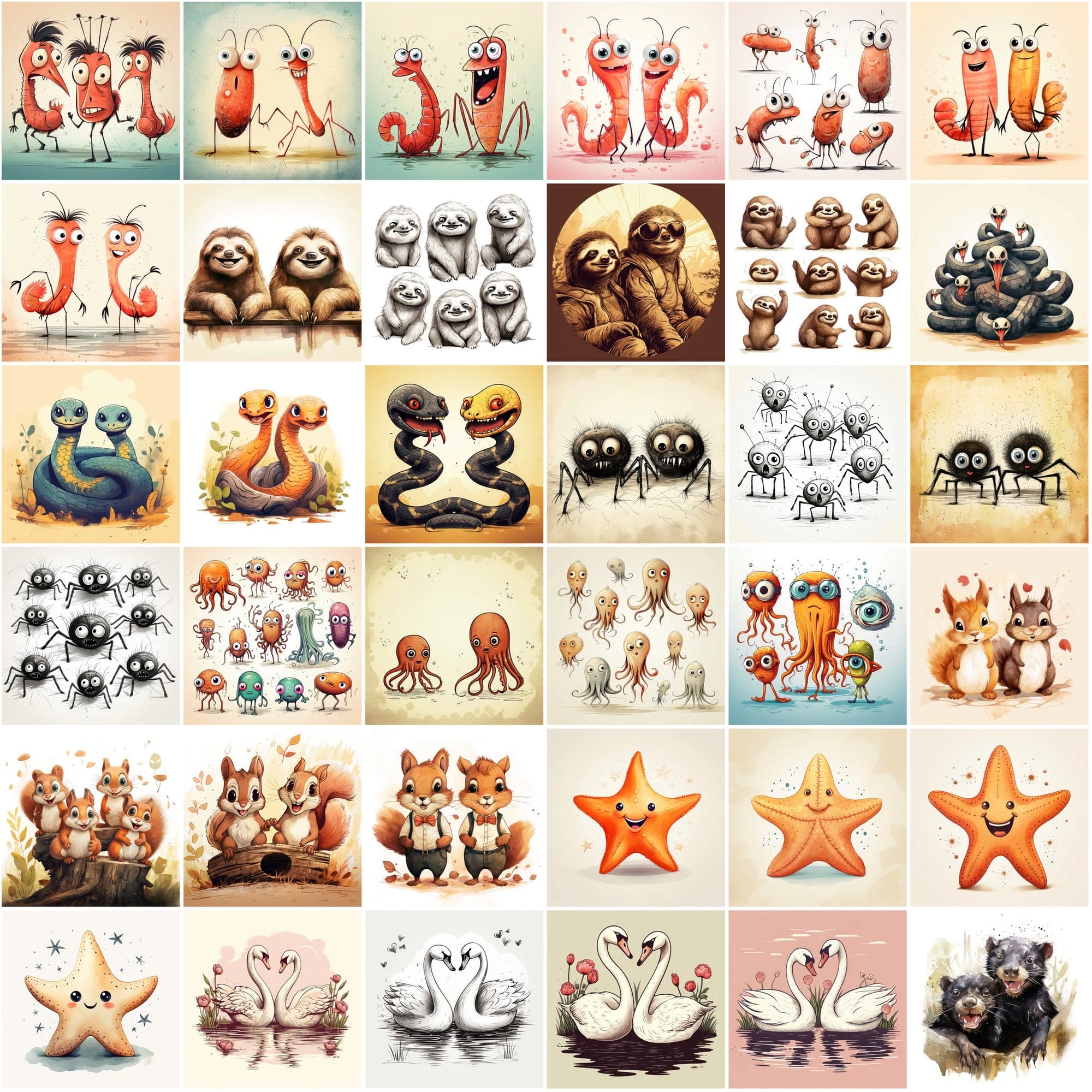 440 Vintage Animal Illustrations Bundle - Funny & Cute Digital Art with Commercial License, Digital Download Sumobundle