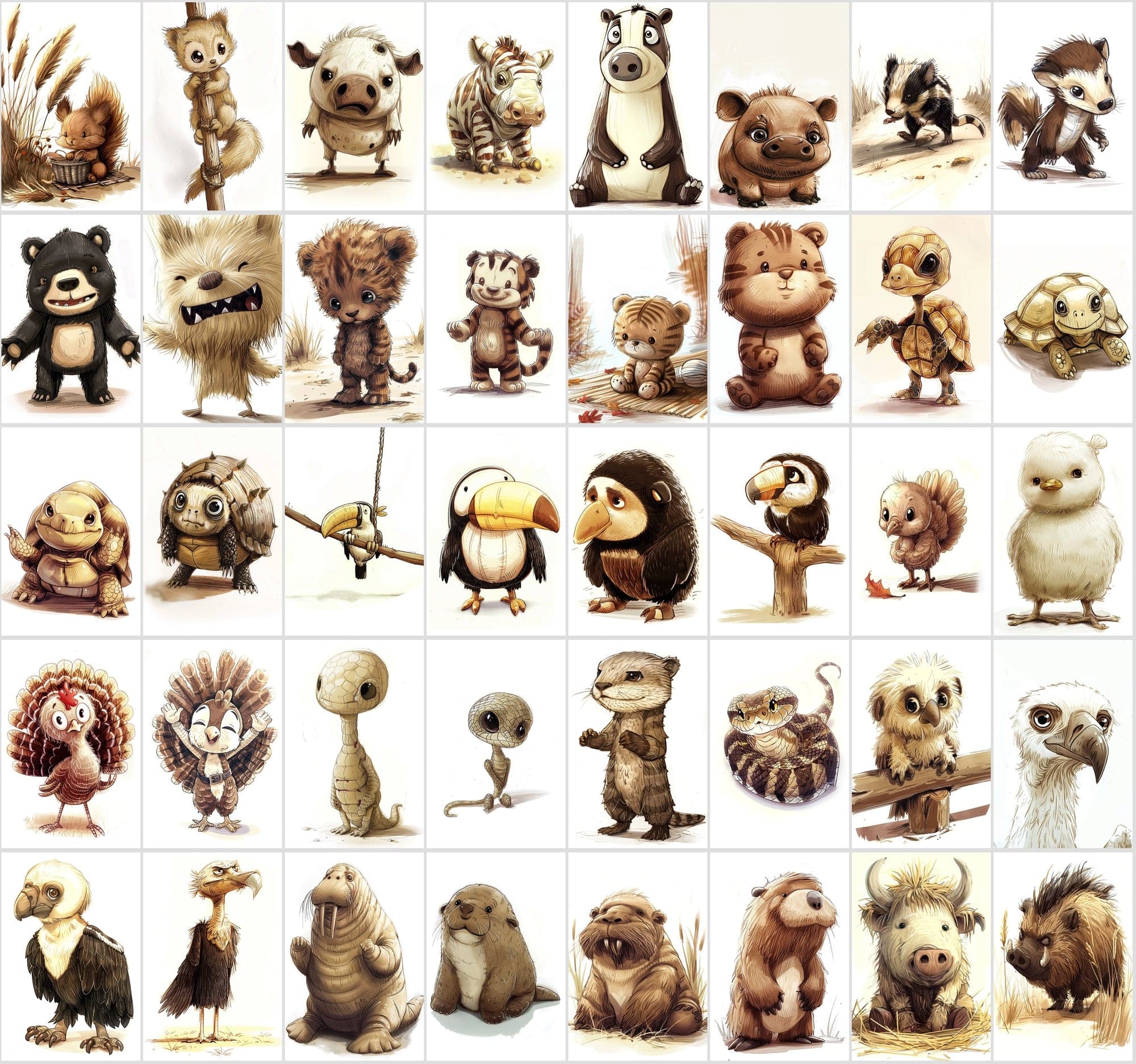 460 Pastel & Desaturated Animal Digital Images Digital Download Sumobundle