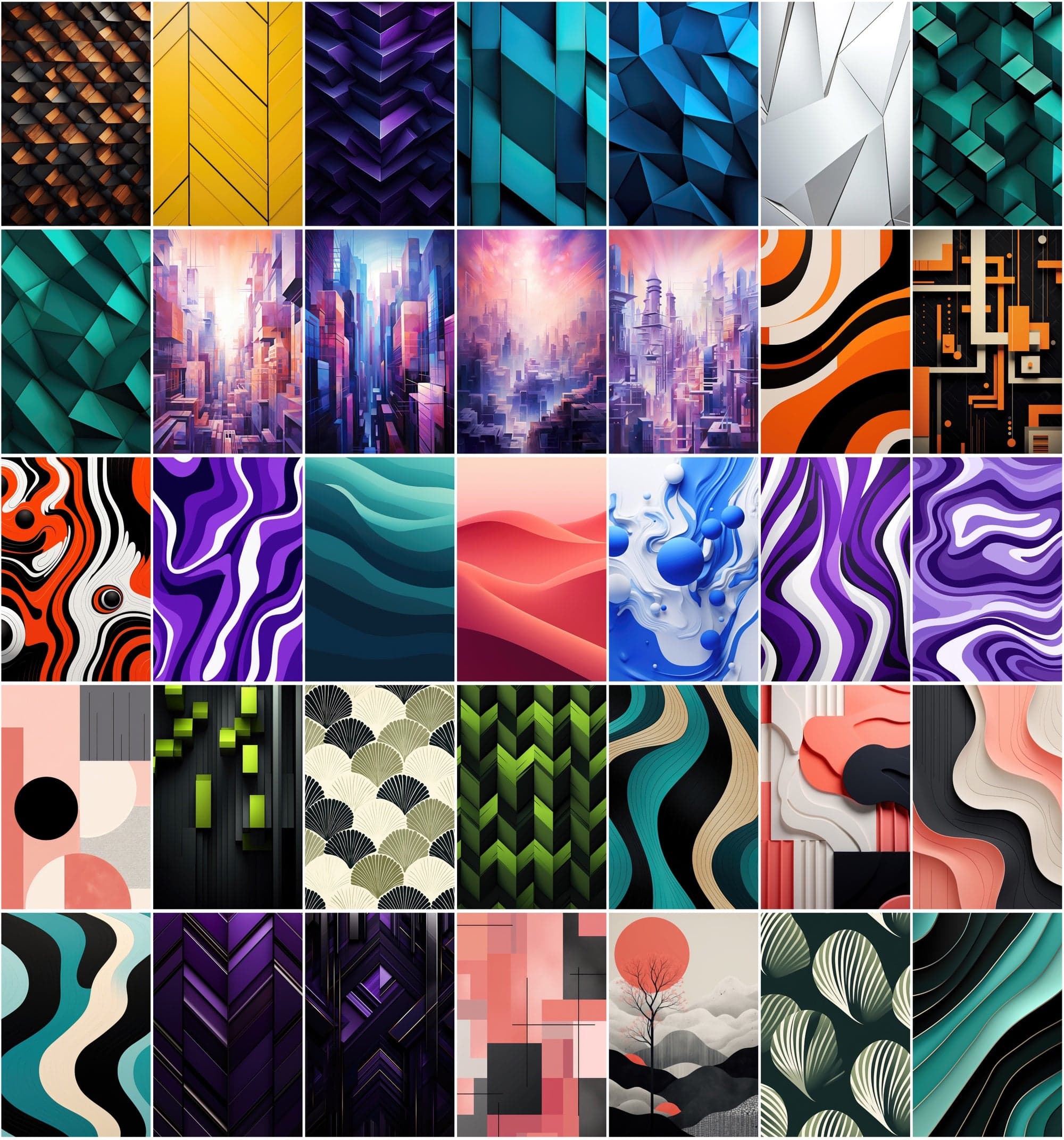 460 Premium Abstract Backgrounds: Action Painting, Geometric Designs, and Modernist Compositions - Commercial License Included Digital Download Sumobundle