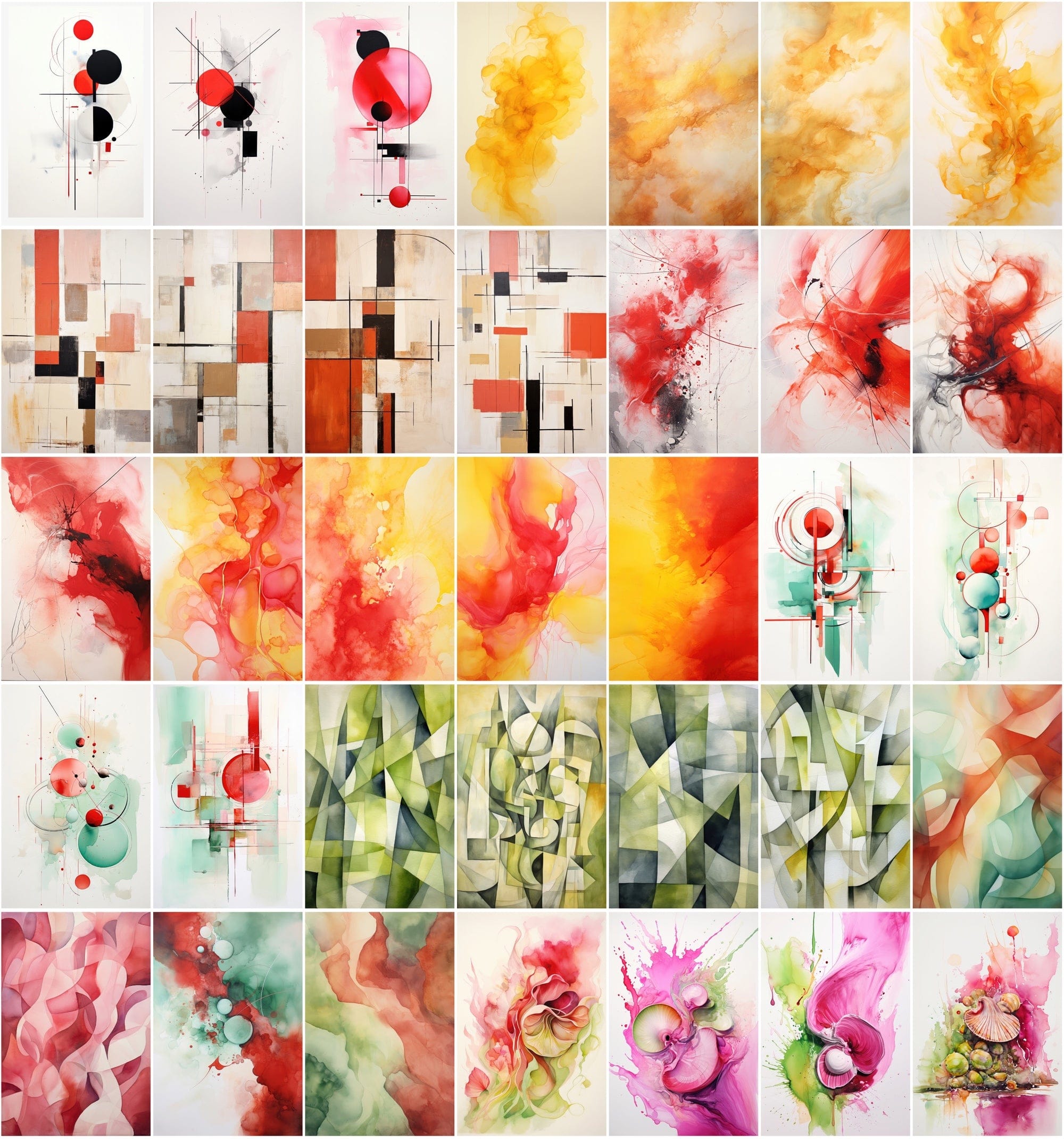 460 Premium Abstract Backgrounds: Action Painting, Geometric Designs, and Modernist Compositions - Commercial License Included Digital Download Sumobundle