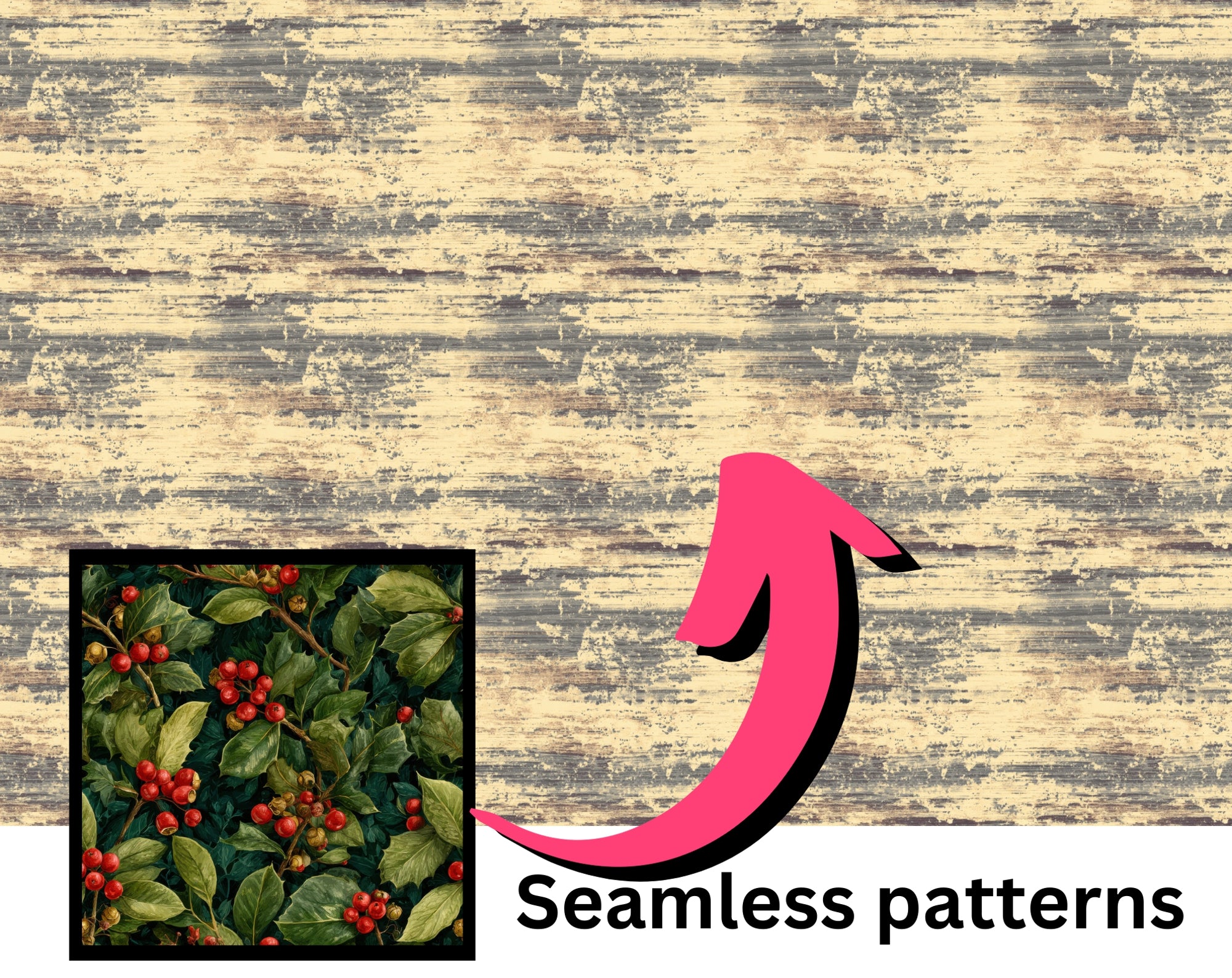 600 Watercolor Greenery Seamless Patterns – Fir, Pine & Holiday Botanical Backgrounds