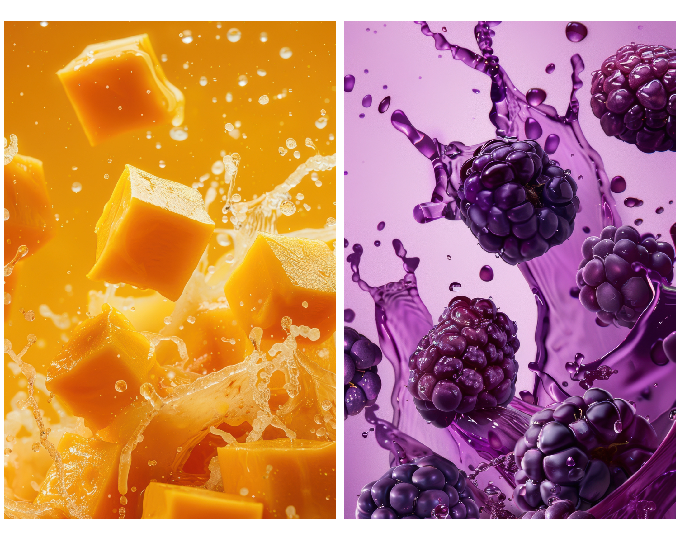 400 High-Resolution Fruit & Vegetable Images with Water Splashes