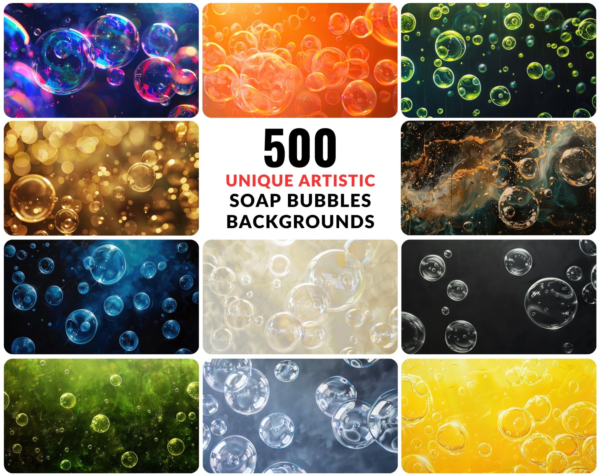 500 Unique Artistic Colourful Soap Bubbles Background Images Digital Download Sumobundle