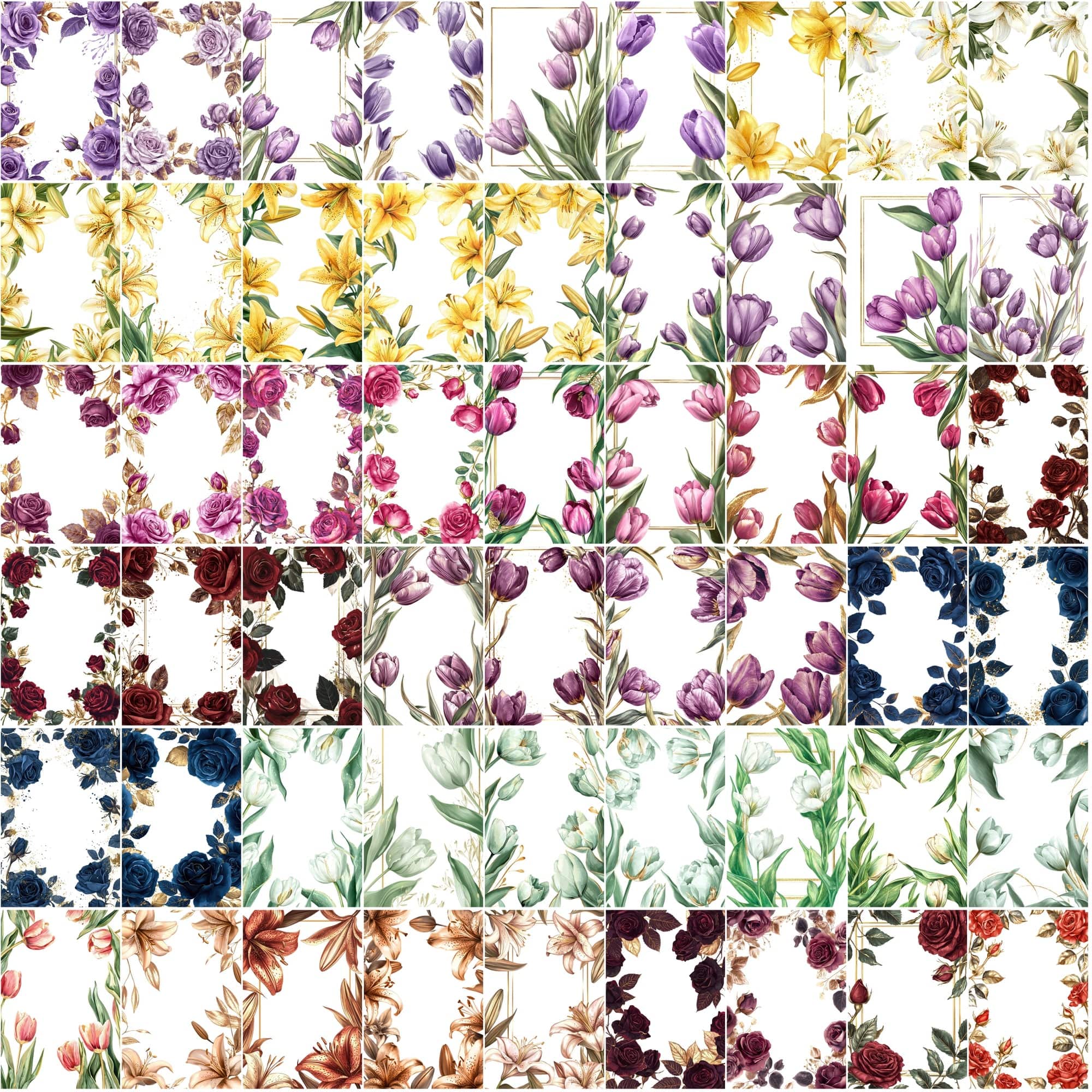 520 High-Resolution Floral Frame Images for Wedding & Postal Cards Digital Download Sumobundle