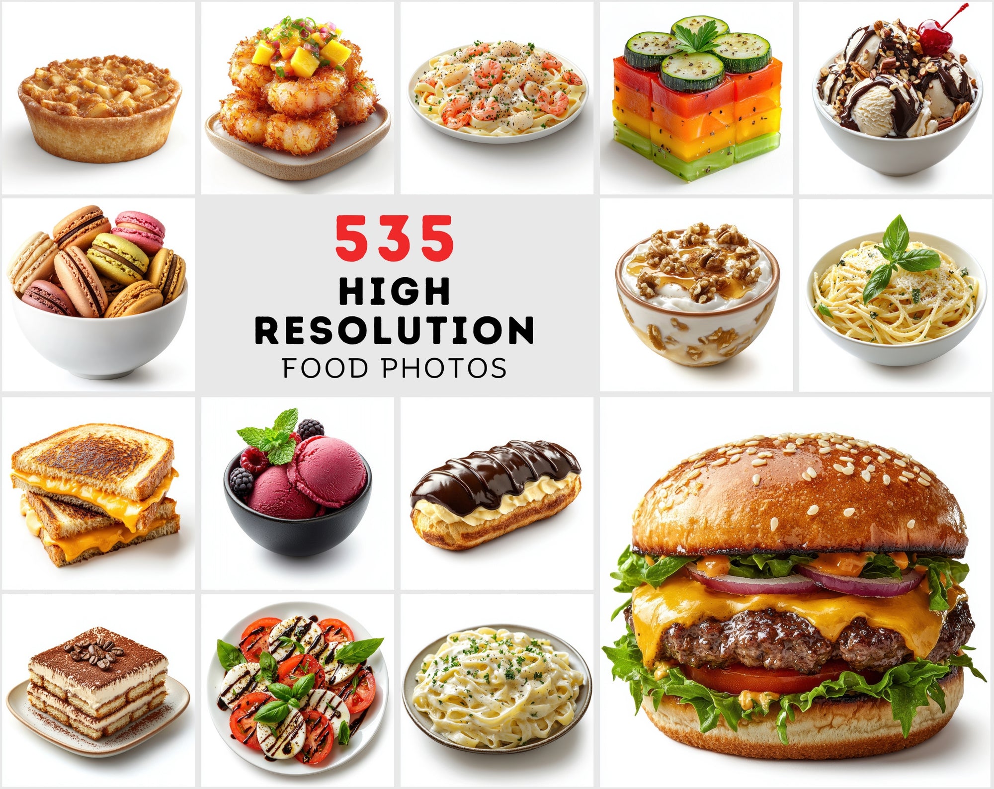 535 High-Resolution Food Photos with Commercial License