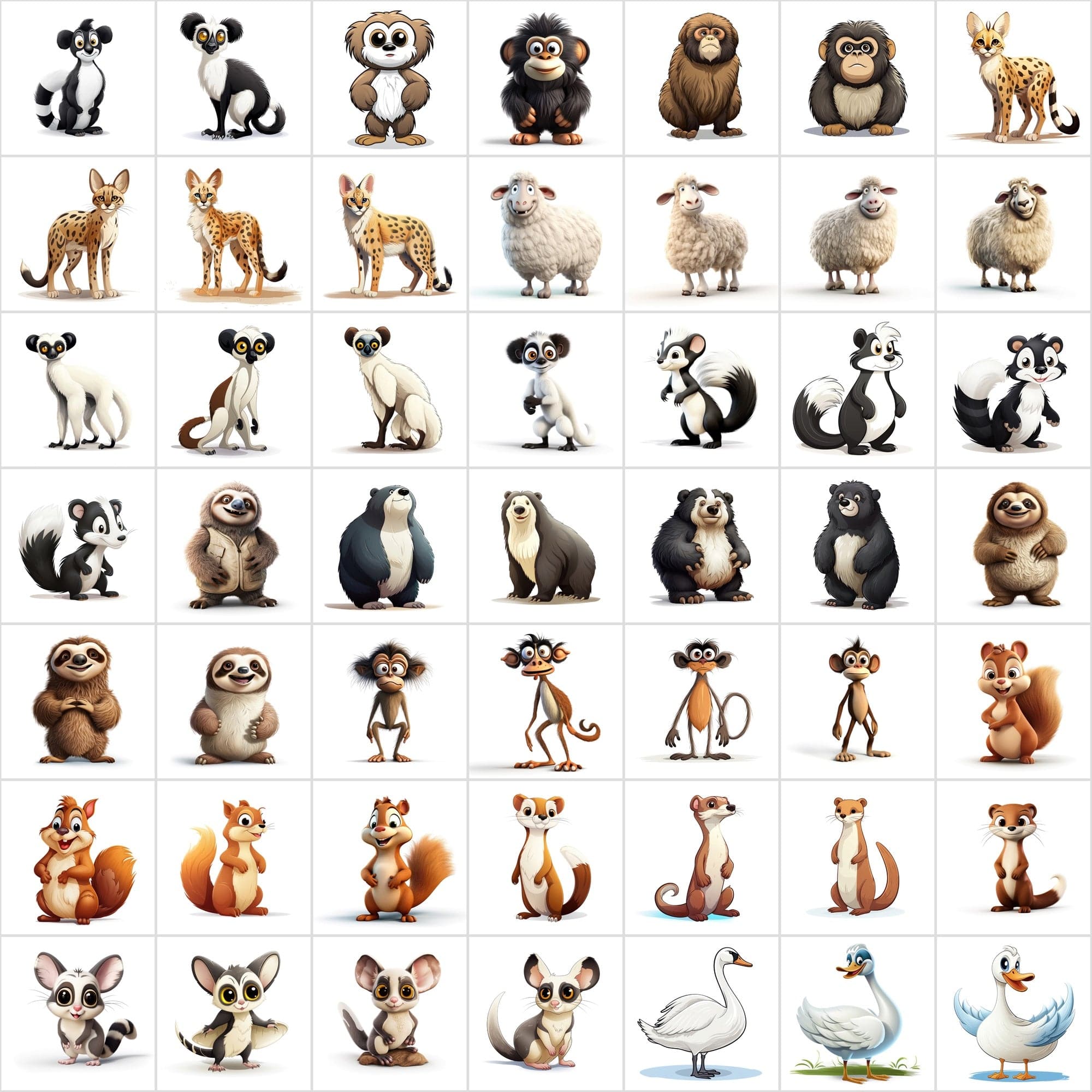 550 Animal Illustration Bundle - High-Resolution JPG & PNG, Commercial Use, Diverse Wildlife Art Digital Download Sumobundle