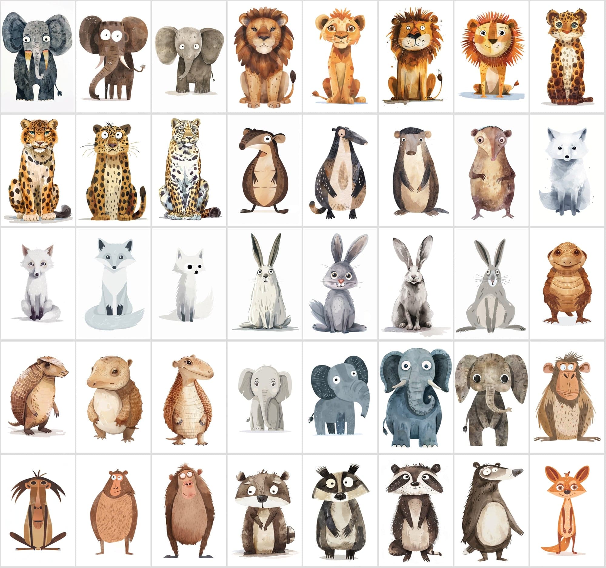 550 High-Resolution Funny Animal Illustrations - Vivid, Whimsical Art with Commercial Rights Digital Download Sumobundle