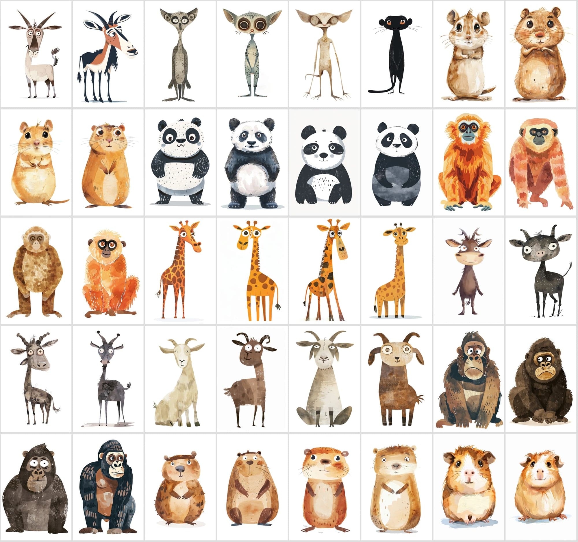 550 High-Resolution Funny Animal Illustrations - Vivid, Whimsical Art with Commercial Rights Digital Download Sumobundle