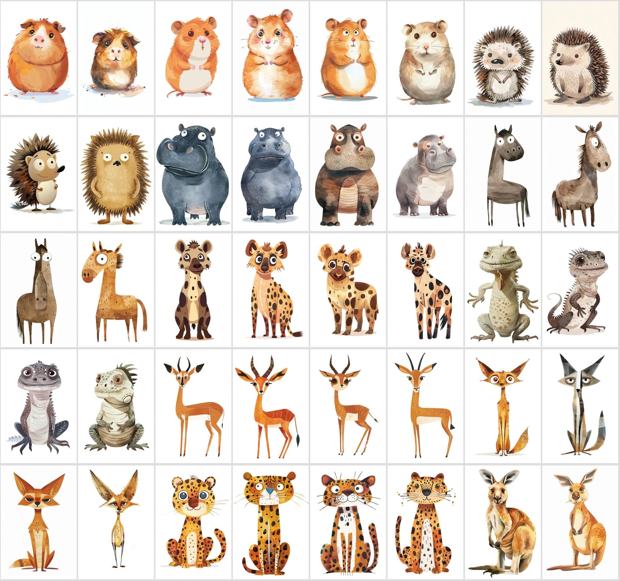 550 High-Resolution Funny Animal Illustrations - Vivid, Whimsical Art with Commercial Rights Digital Download Sumobundle