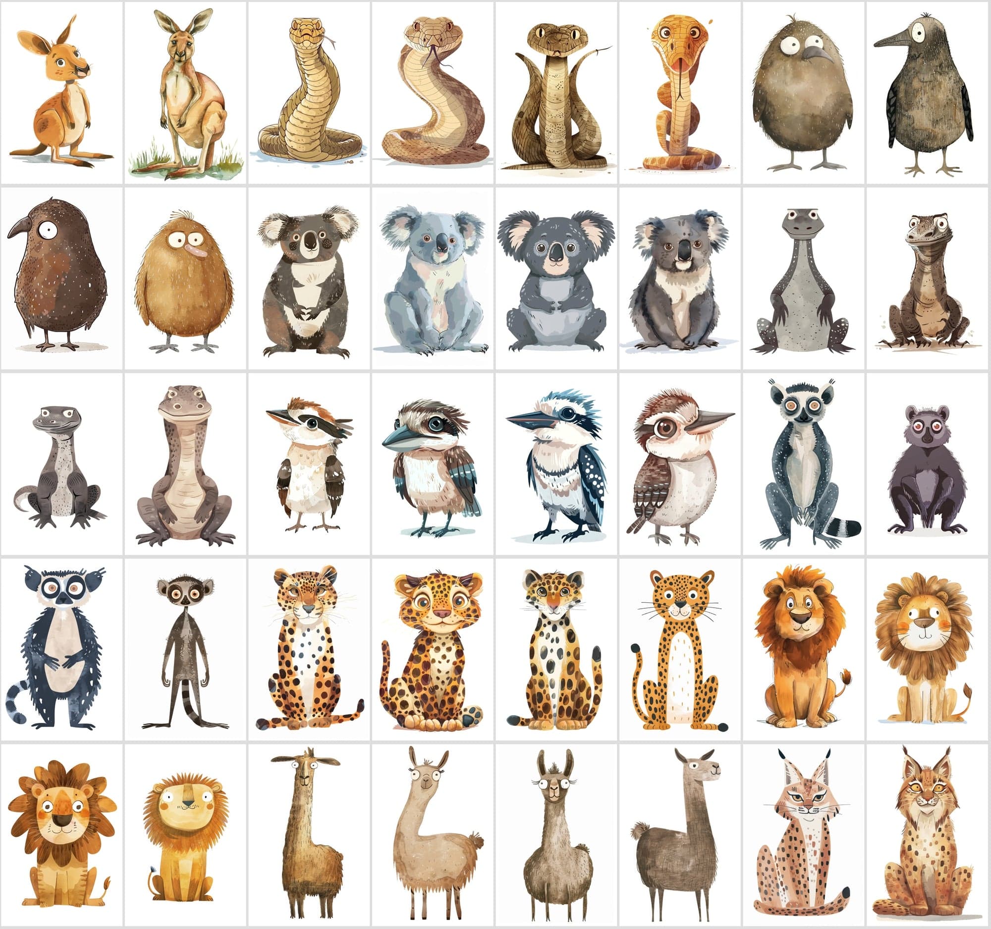 550 High-Resolution Funny Animal Illustrations - Vivid, Whimsical Art with Commercial Rights Digital Download Sumobundle