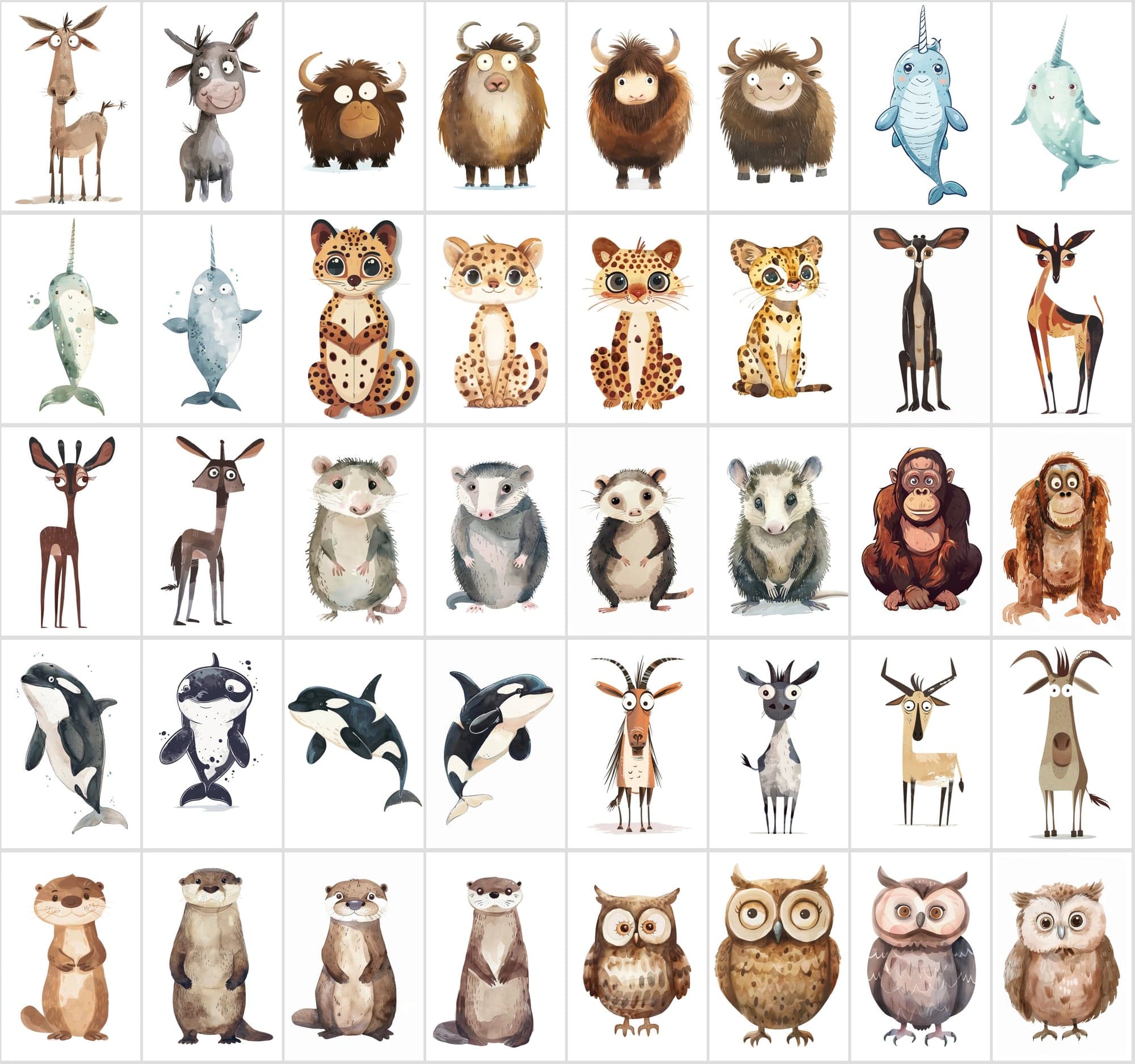 550 High-Resolution Funny Animal Illustrations - Vivid, Whimsical Art with Commercial Rights Digital Download Sumobundle