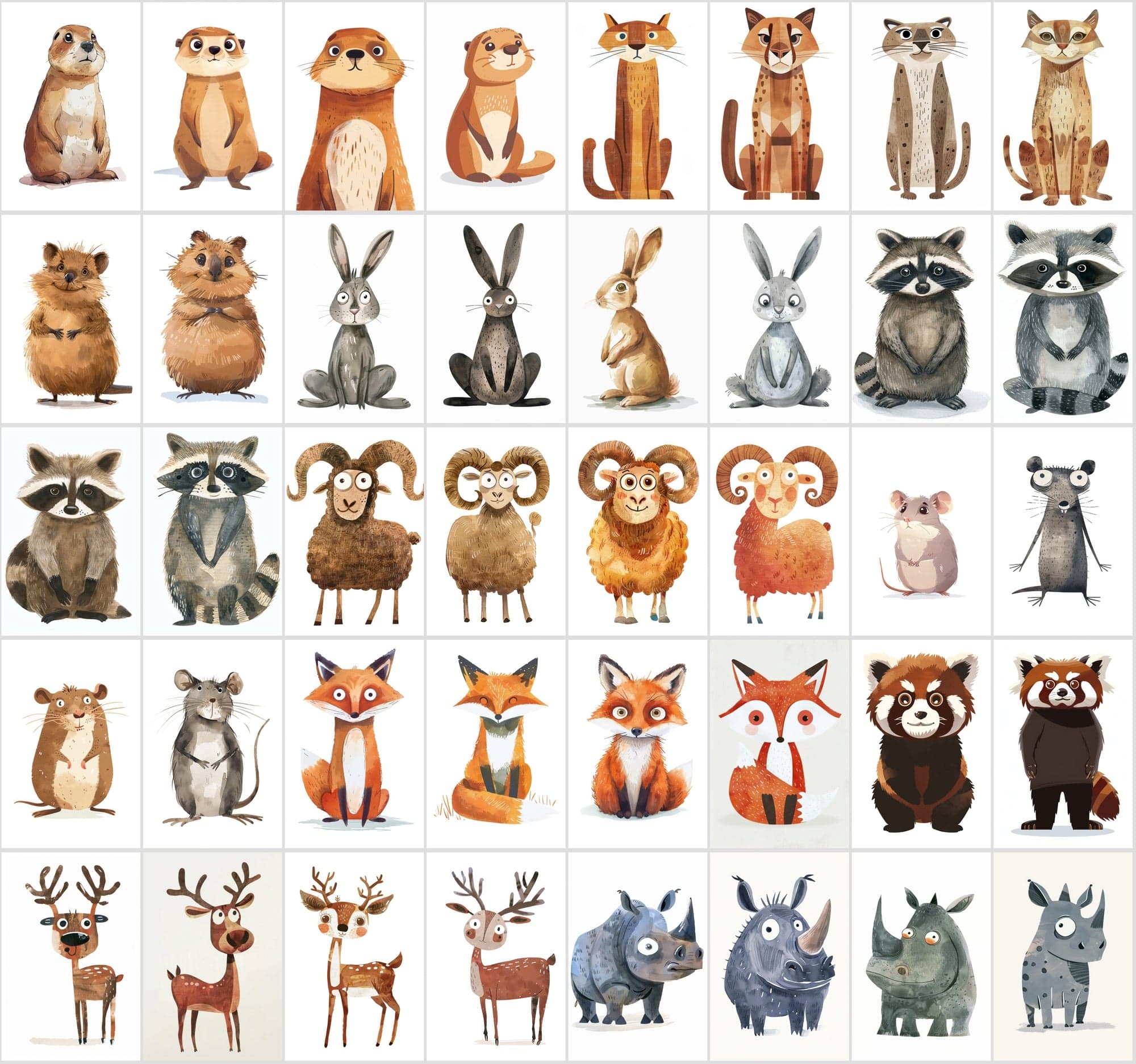 550 High-Resolution Funny Animal Illustrations - Vivid, Whimsical Art with Commercial Rights Digital Download Sumobundle