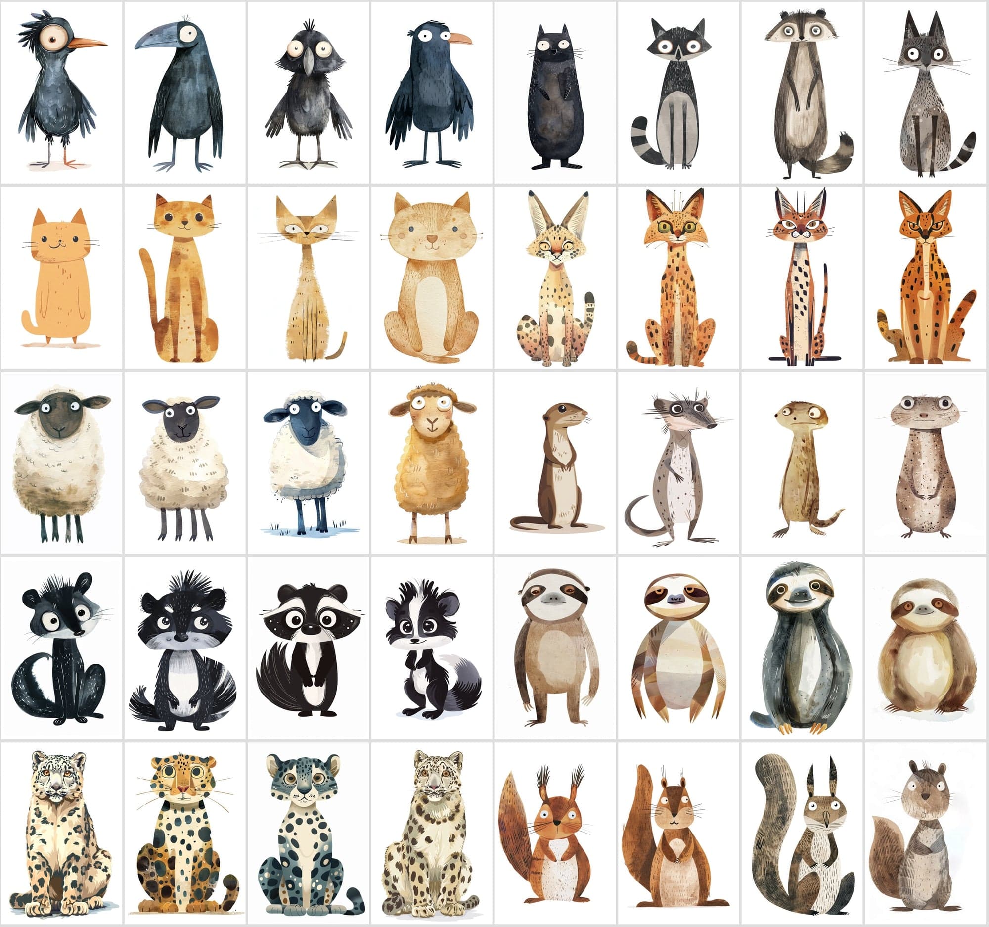 550 High-Resolution Funny Animal Illustrations - Vivid, Whimsical Art with Commercial Rights Digital Download Sumobundle