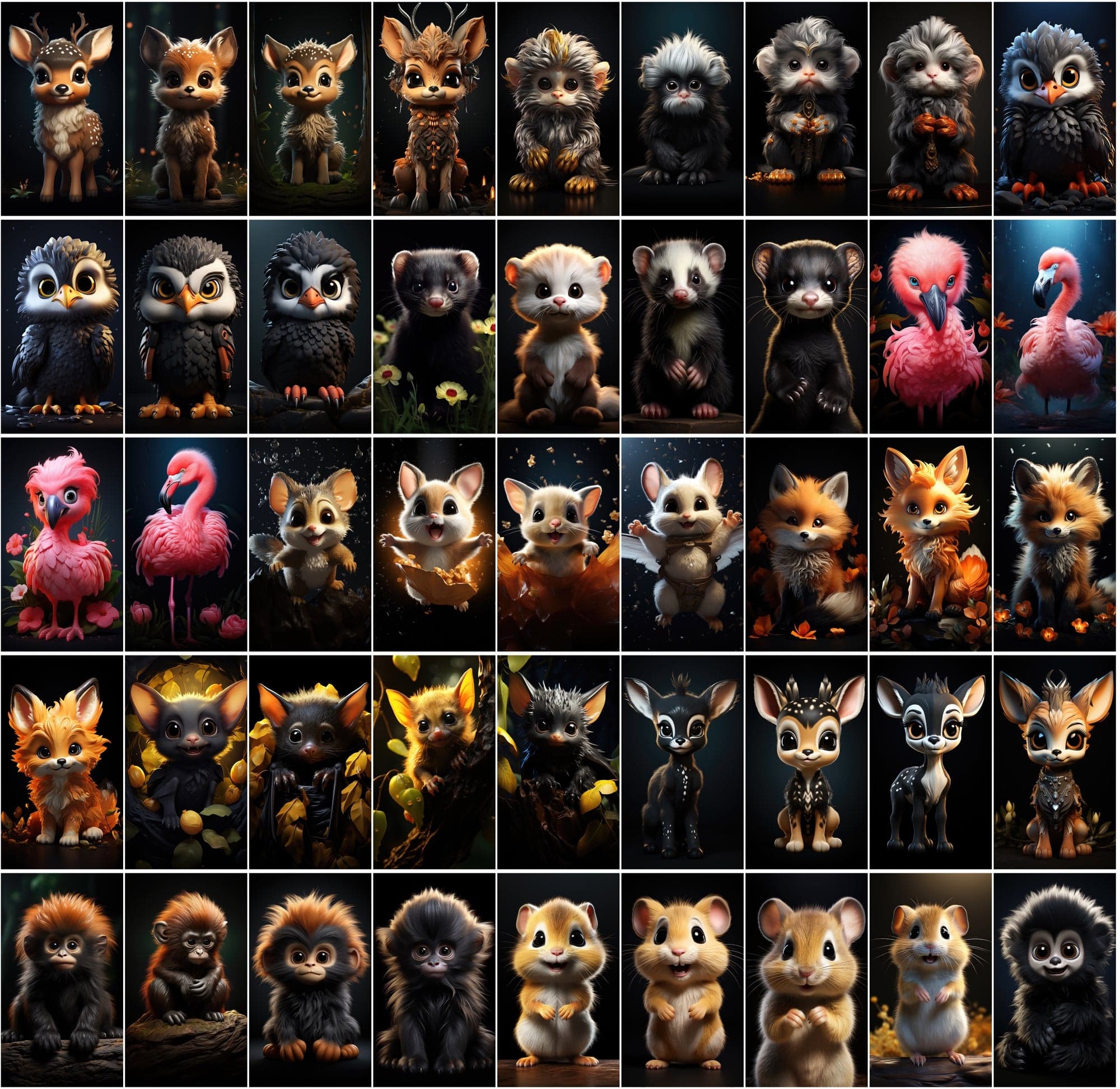 550 Vibrant Chibi Animal Images Collection Digital Download Sumobundle