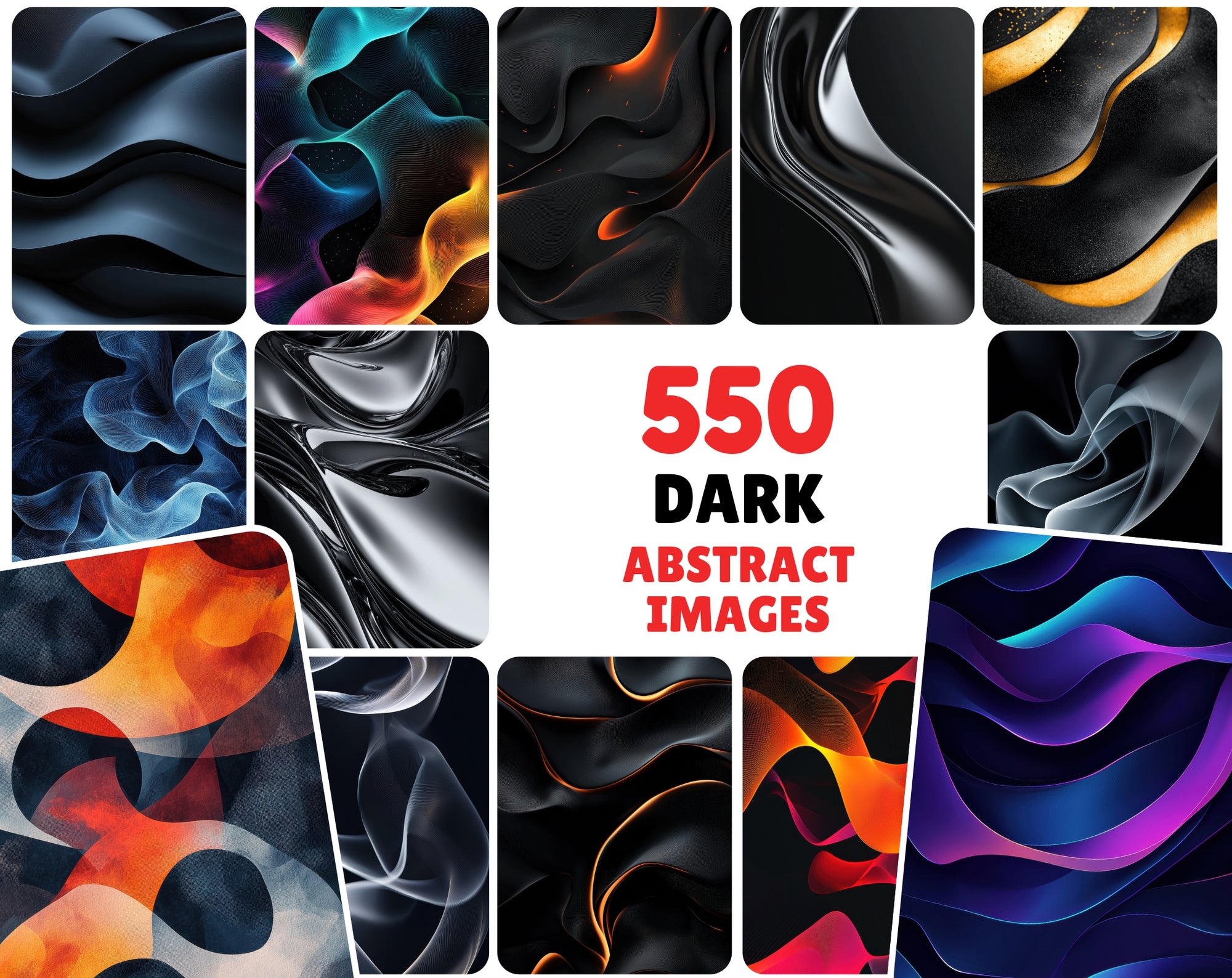 550 Dark Abstract Gradient Backgrounds