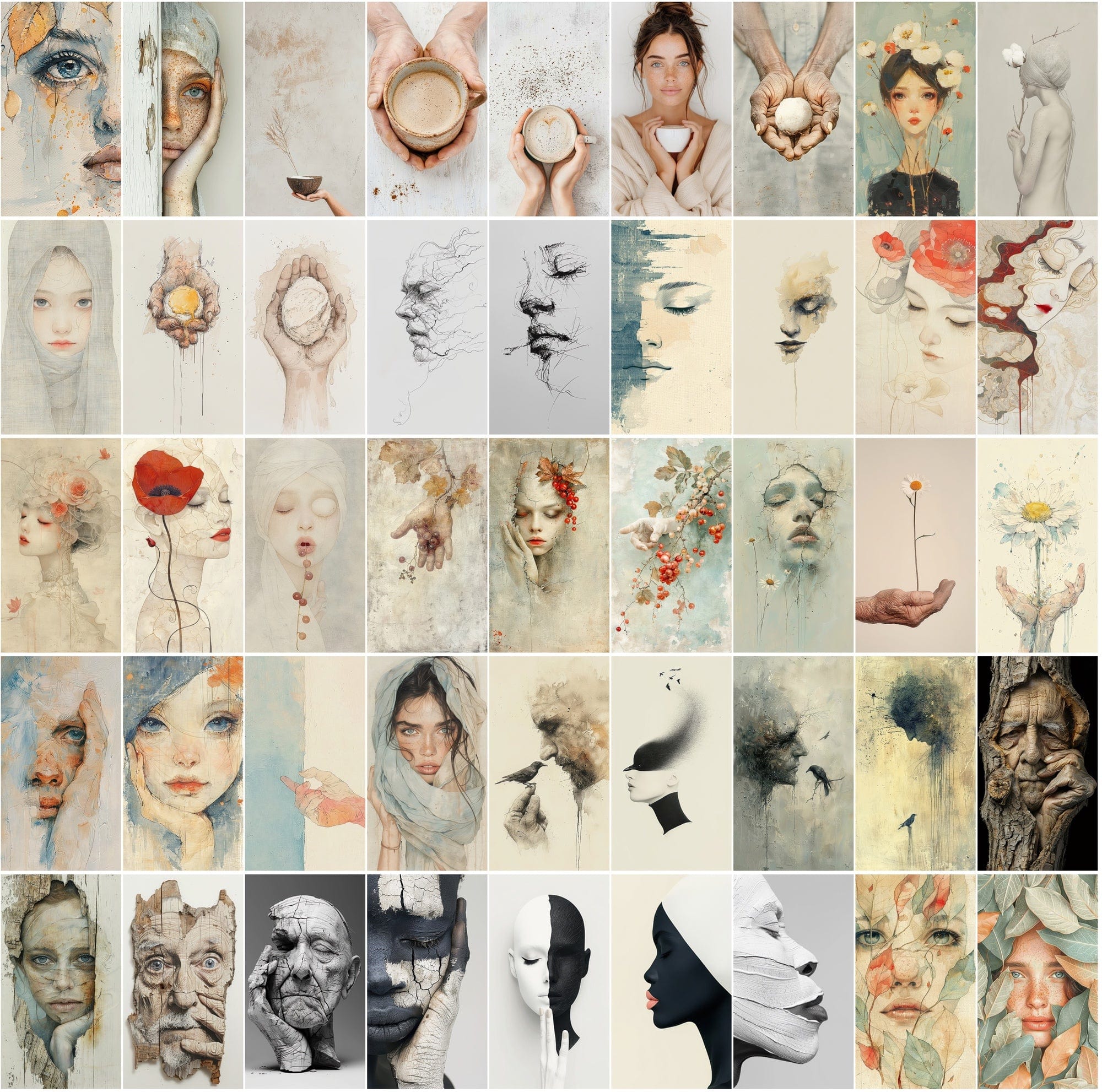 570 Conceptual Face & Hand Images with Commercial License Digital Download Sumobundle