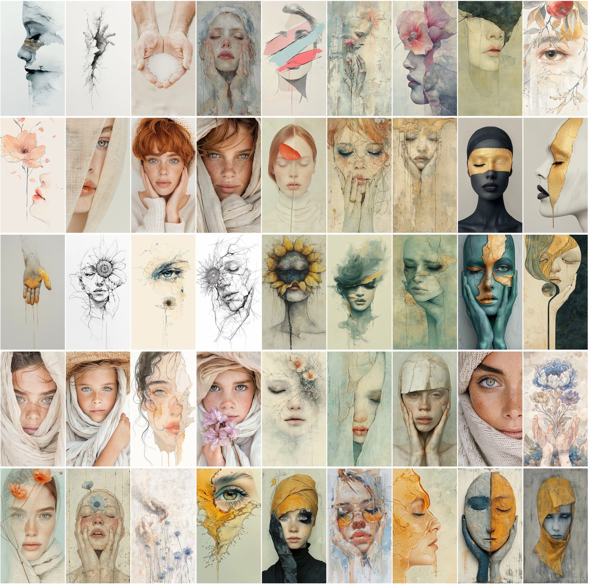 570 Conceptual Face & Hand Images with Commercial License Digital Download Sumobundle