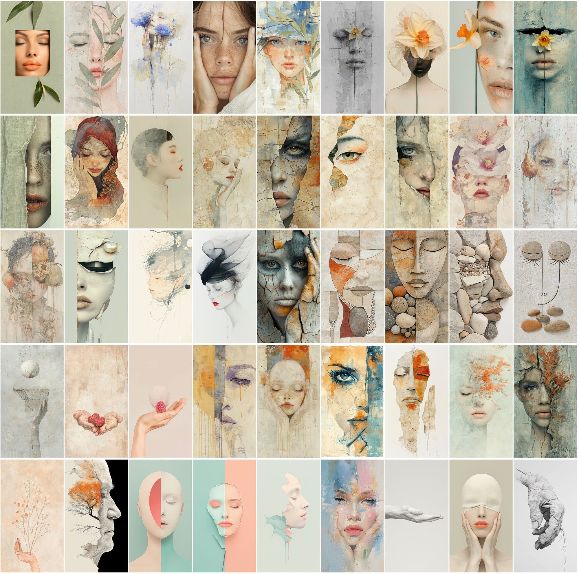 570 Conceptual Face & Hand Images with Commercial License Digital Download Sumobundle