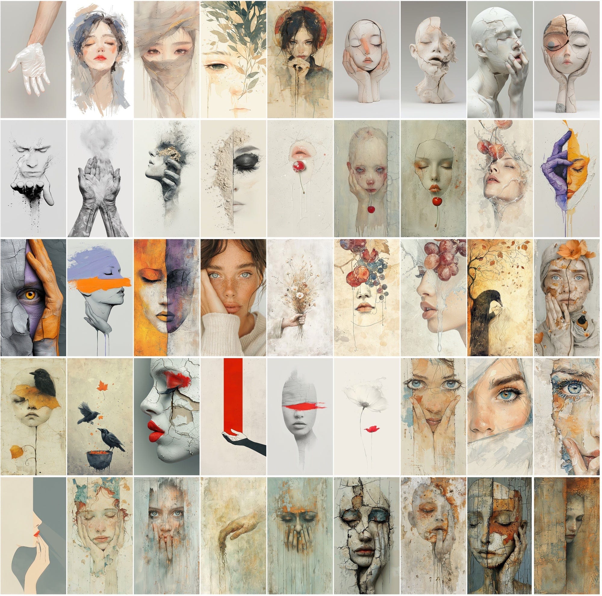 570 Conceptual Face & Hand Images with Commercial License Digital Download Sumobundle