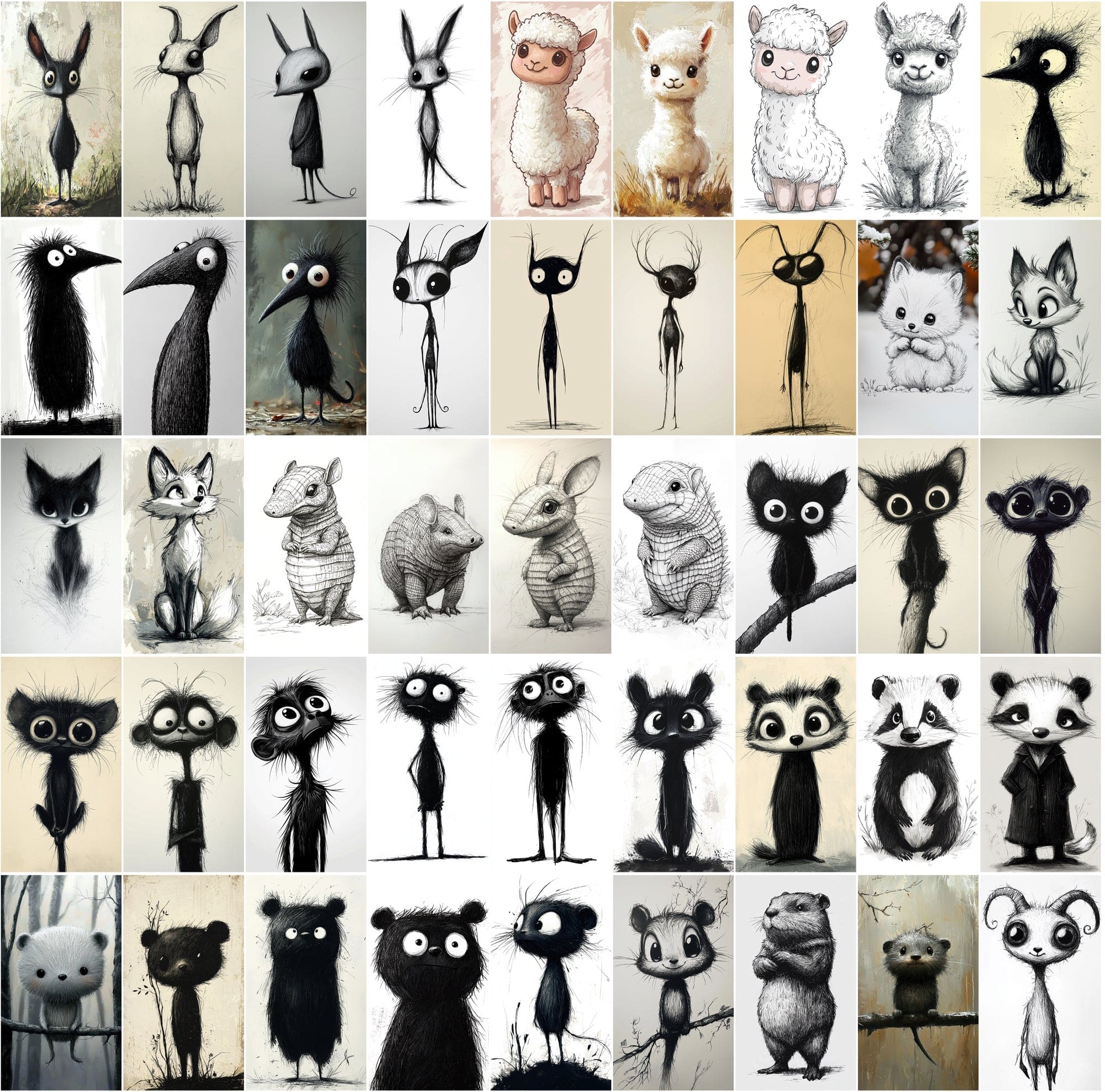 570 Hilarious Stick Figure Animal Illustrations Digital Download Sumobundle